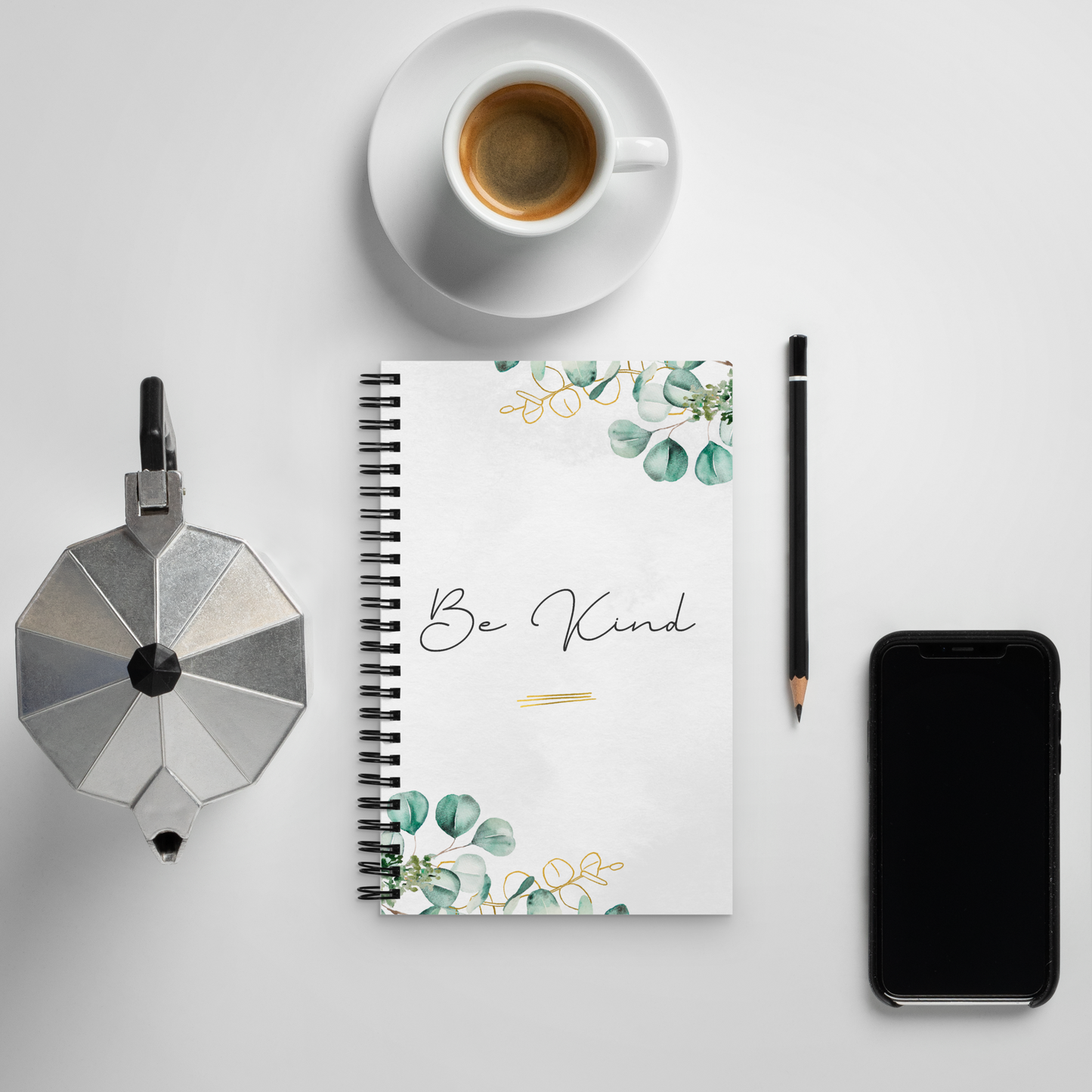 Carnet à spirale « Be Kind » avec pages pointillées – Votre compagnon pour prendre soin de soi et de gentillesse.