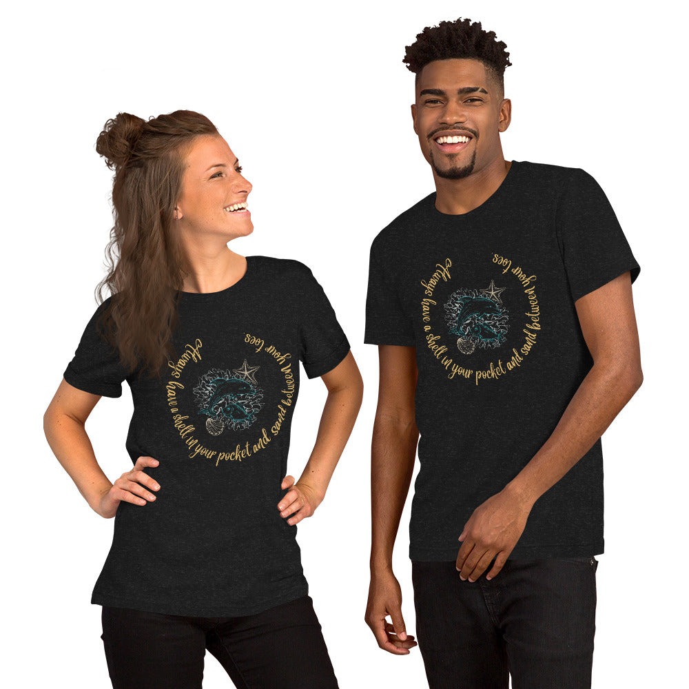 Unisex t-shirt, Beach, Dolphin t-shirt, Beach life t-shirt, dolphin lover gift, dolphin gift, beach love, dolphin souvenir, dolphin lover