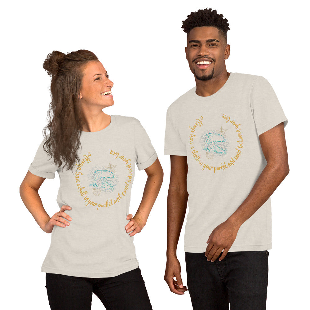 Unisex t-shirt, Beach, Dolphin t-shirt, Beach life t-shirt, dolphin lover gift, dolphin gift, beach love, dolphin souvenir, dolphin lover