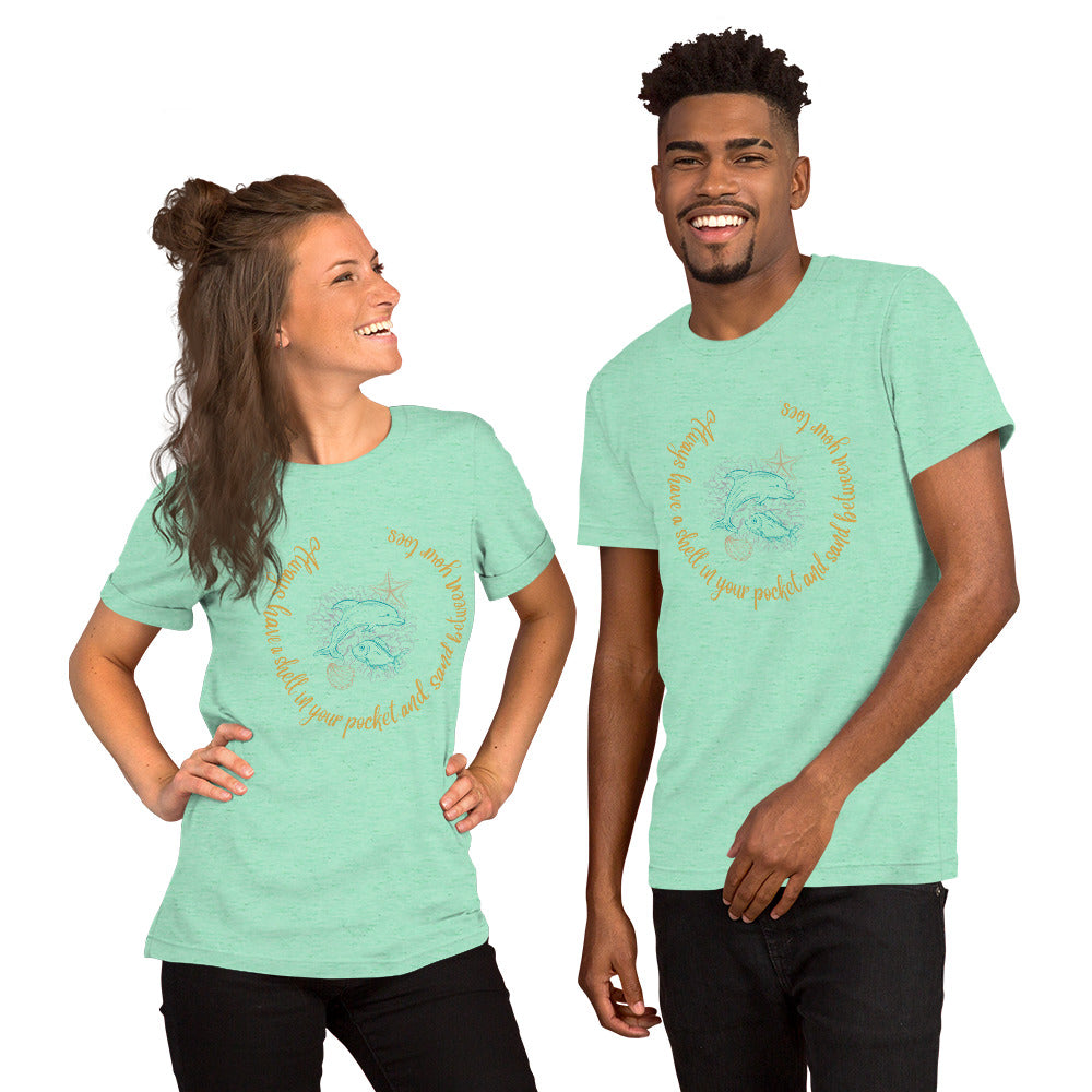 Unisex t-shirt, Beach, Dolphin t-shirt, Beach life t-shirt, dolphin lover gift, dolphin gift, beach love, dolphin souvenir, dolphin lover