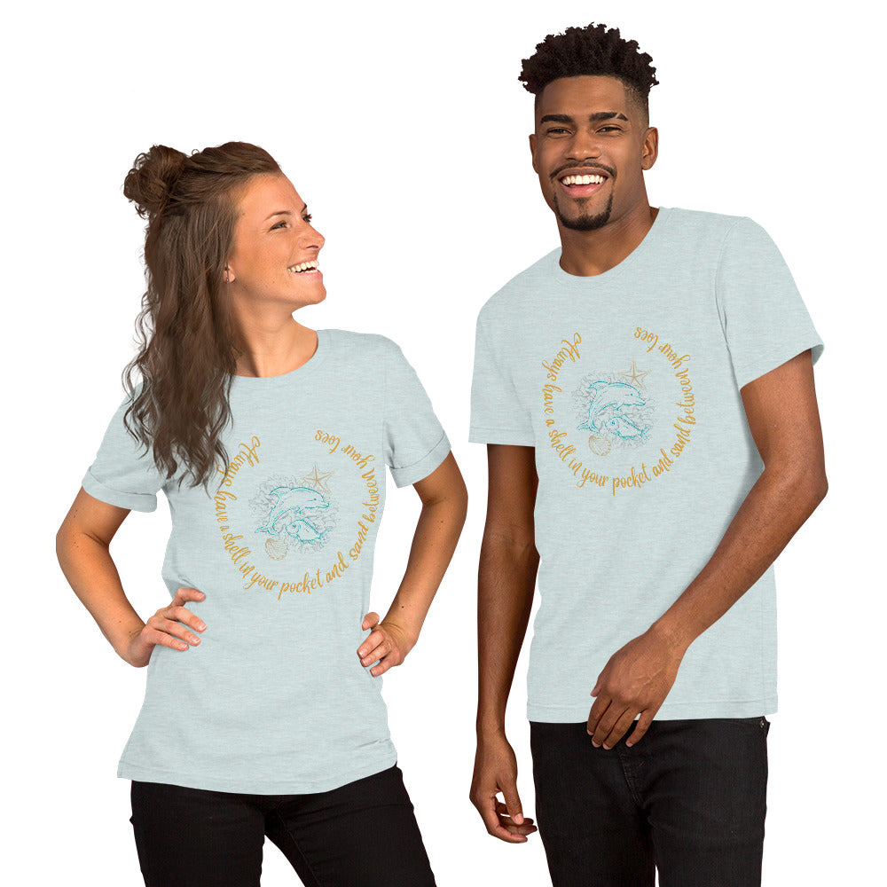 Unisex t-shirt, Beach, Dolphin t-shirt, Beach life t-shirt, dolphin lover gift, dolphin gift, beach love, dolphin souvenir, dolphin lover