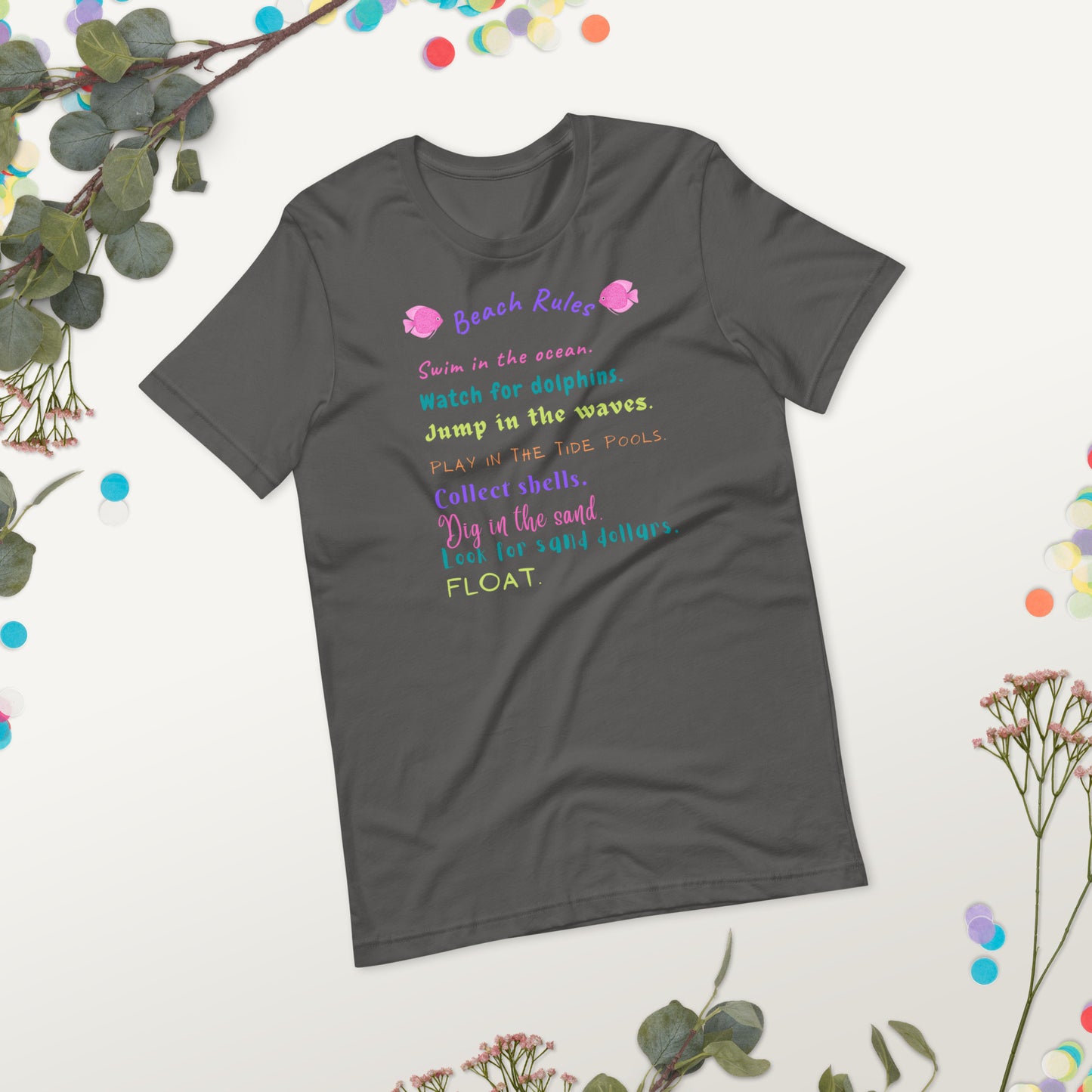 Unisex t-shirt, Beach Rules T-Shirt, beach cover-up, summer beach, gifts for men, gifts for women