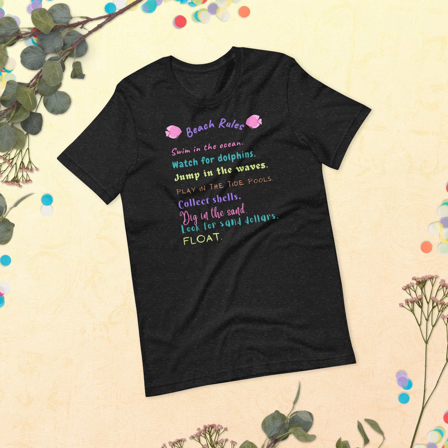 Unisex t-shirt, Beach Rules T-Shirt, beach cover-up, summer beach, gifts for men, gifts for women