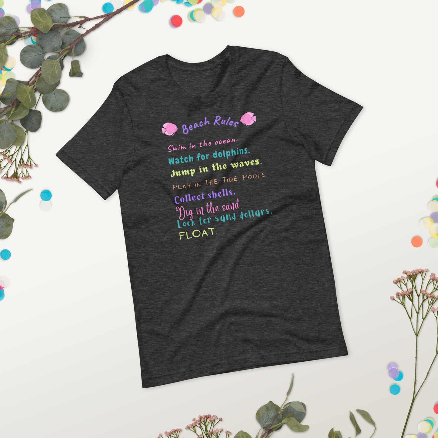 Unisex t-shirt, Beach Rules T-Shirt, beach cover-up, summer beach, gifts for men, gifts for women