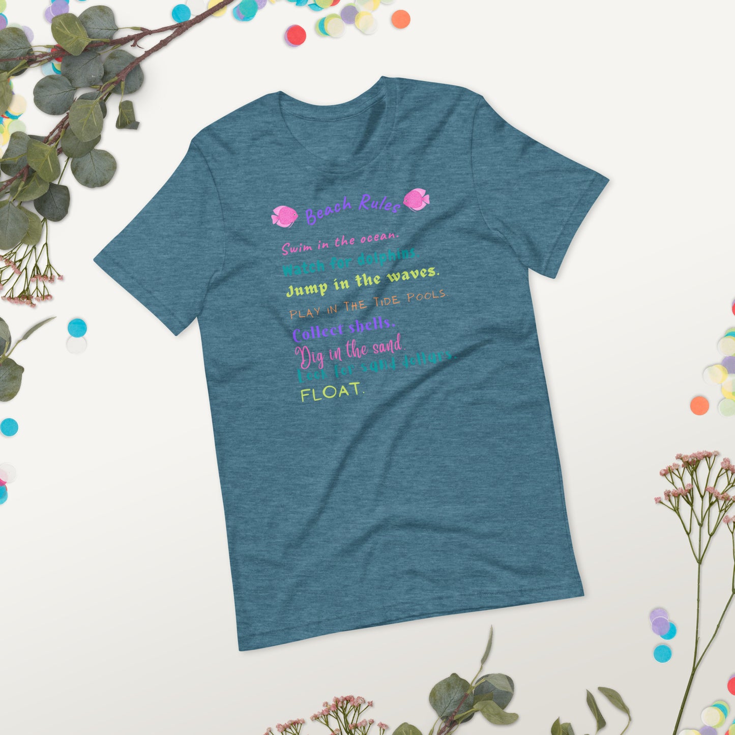 Unisex t-shirt, Beach Rules T-Shirt, beach cover-up, summer beach, gifts for men, gifts for women