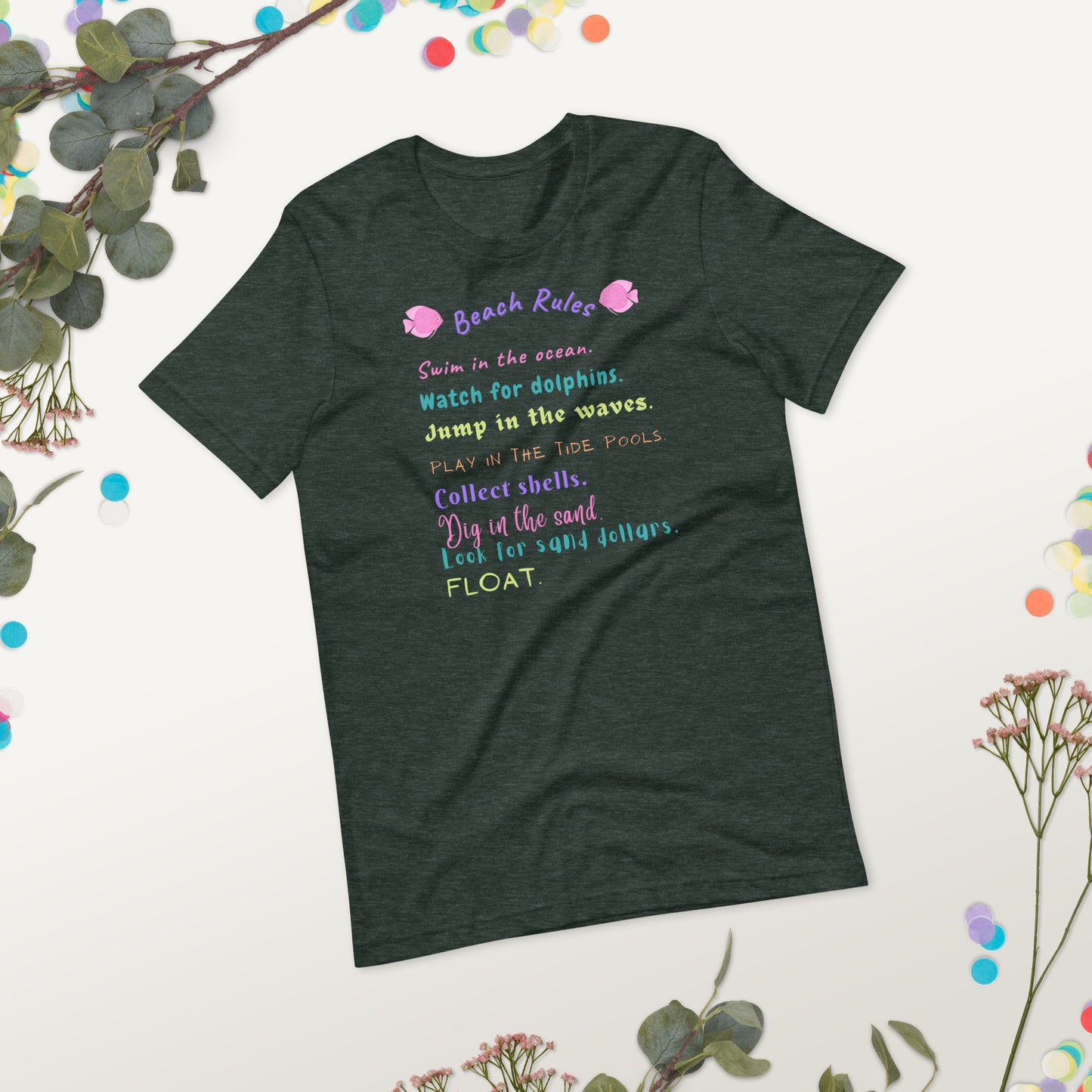 Unisex t-shirt, Beach Rules T-Shirt, beach cover-up, summer beach, gifts for men, gifts for women