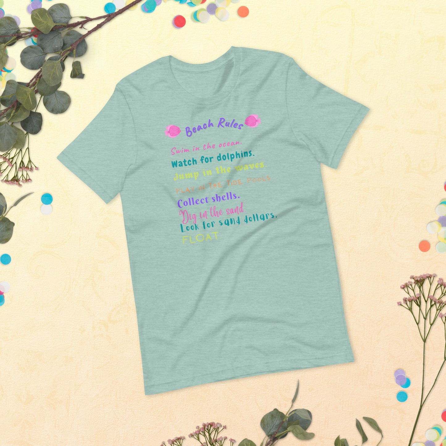 Unisex t-shirt, Beach Rules T-Shirt, beach cover-up, summer beach, gifts for men, gifts for women