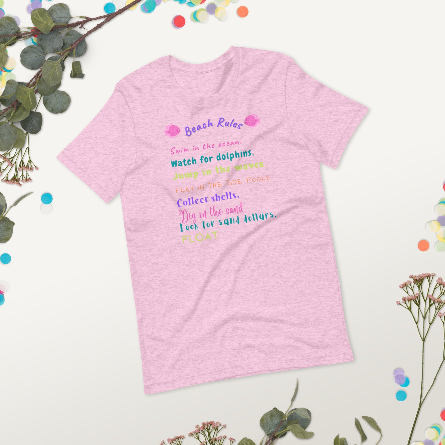 Unisex t-shirt, Beach Rules T-Shirt, beach cover-up, summer beach, gifts for men, gifts for women