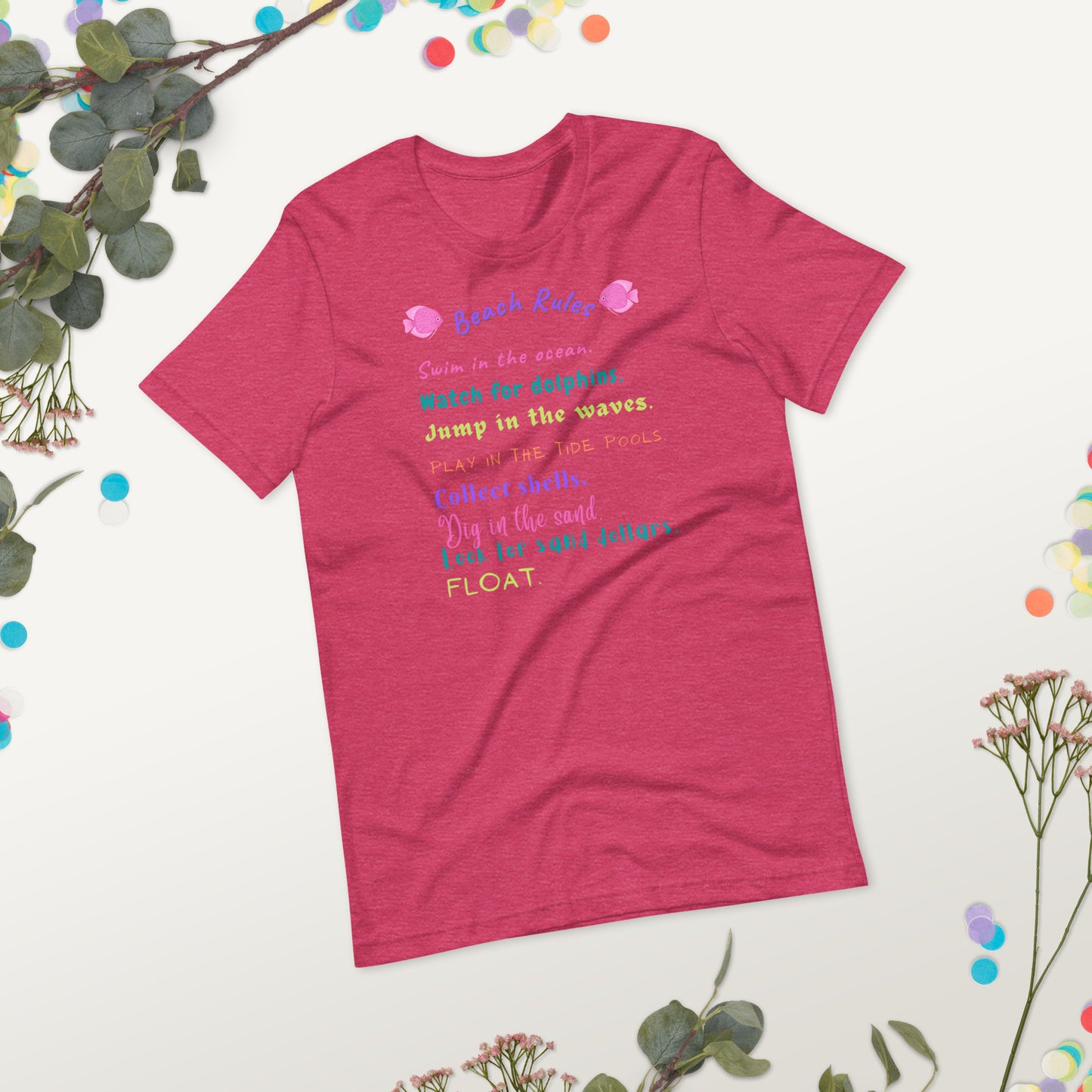 Unisex t-shirt, Beach Rules T-Shirt, beach cover-up, summer beach, gifts for men, gifts for women
