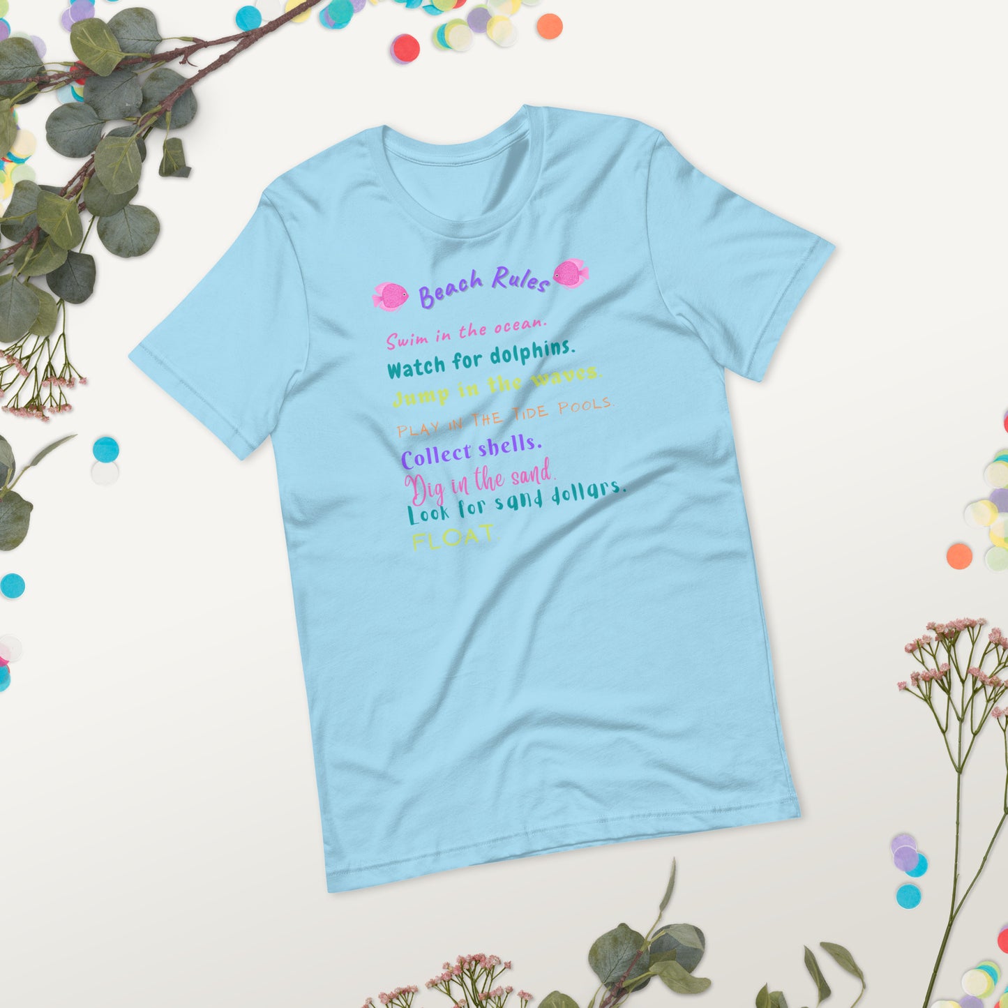 Unisex t-shirt, Beach Rules T-Shirt, beach cover-up, summer beach, gifts for men, gifts for women