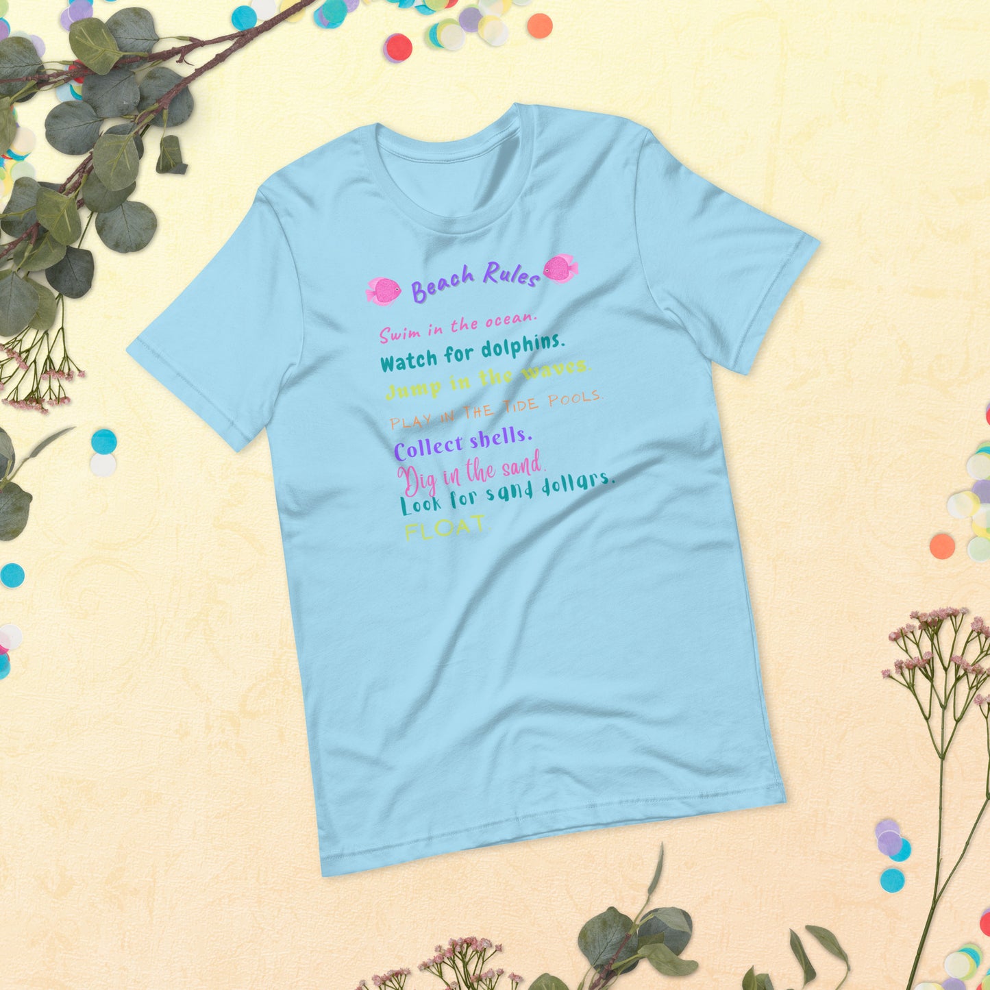 Unisex t-shirt, Beach Rules T-Shirt, beach cover-up, summer beach, gifts for men, gifts for women