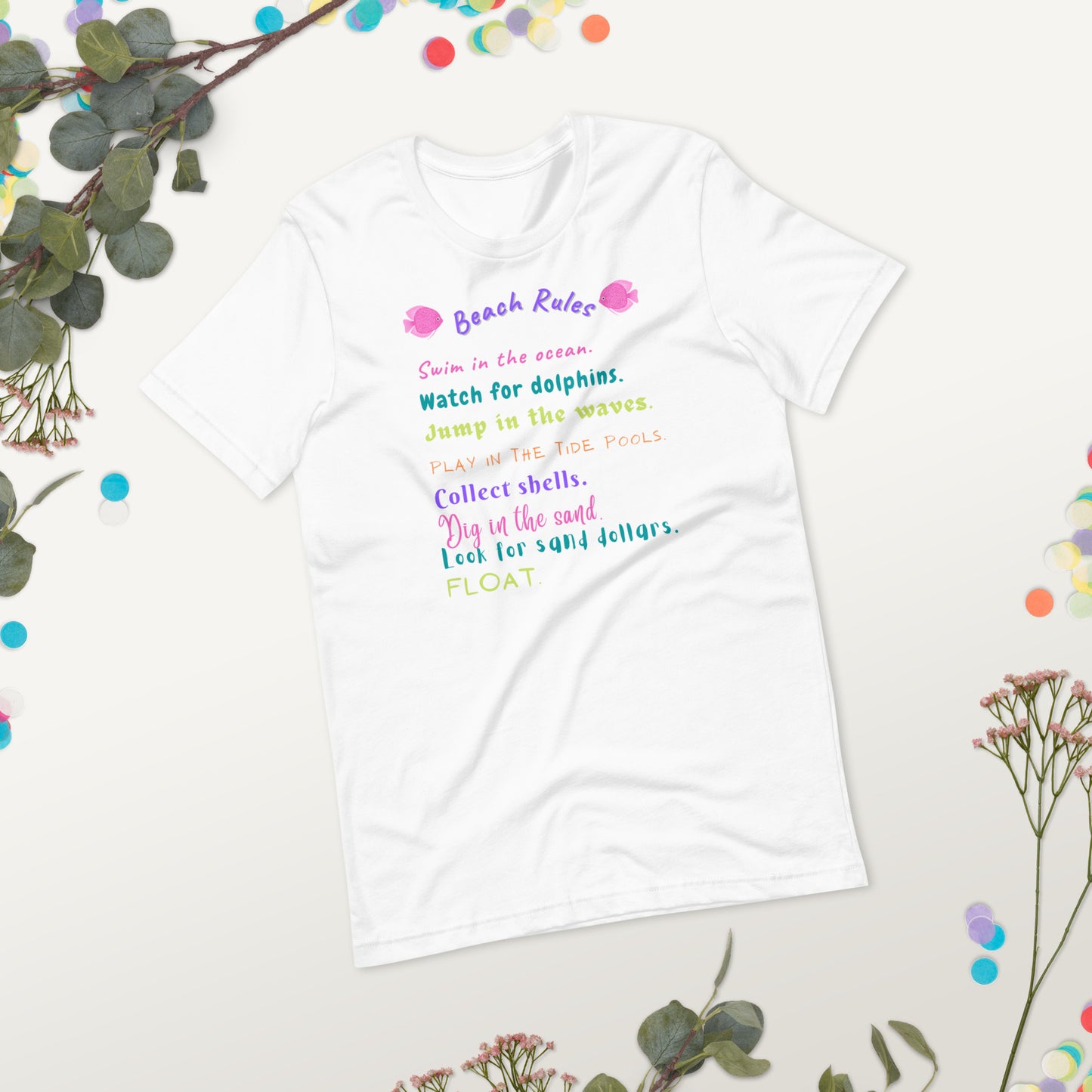 Unisex t-shirt, Beach Rules T-Shirt, beach cover-up, summer beach, gifts for men, gifts for women