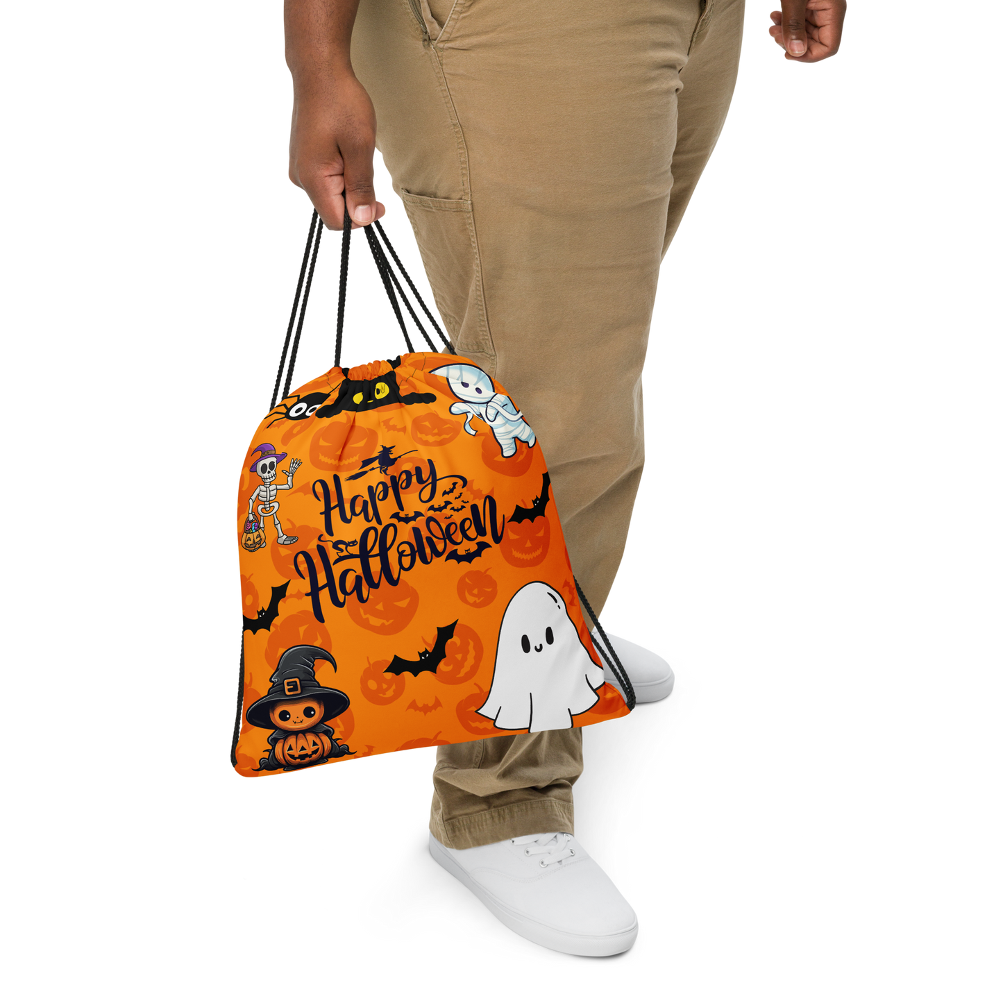 Halloween Drawstring bag, Trick-or-treat bag, Halloween night, fun drawstring bag, gift for kids, spooky drawstring bag, candy bag