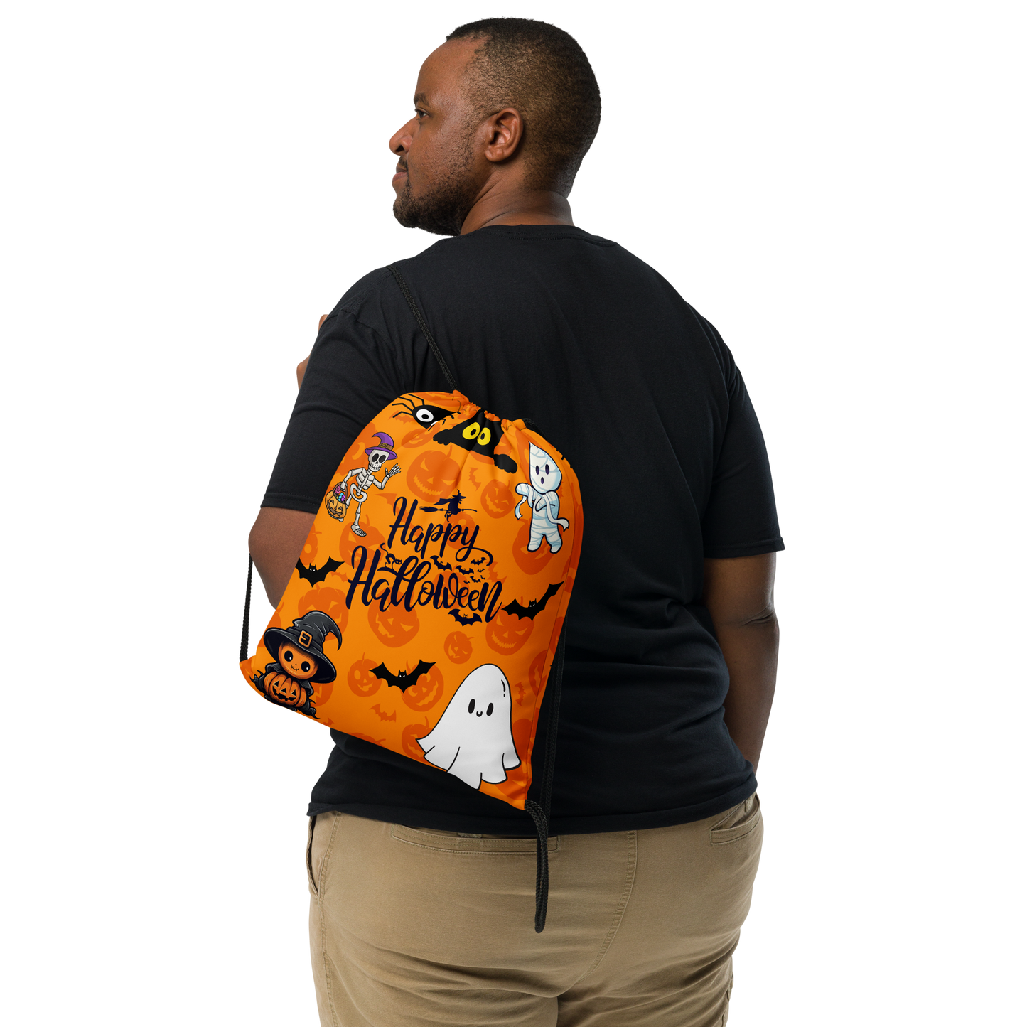 Halloween Drawstring bag, Trick-or-treat bag, Halloween night, fun drawstring bag, gift for kids, spooky drawstring bag, candy bag