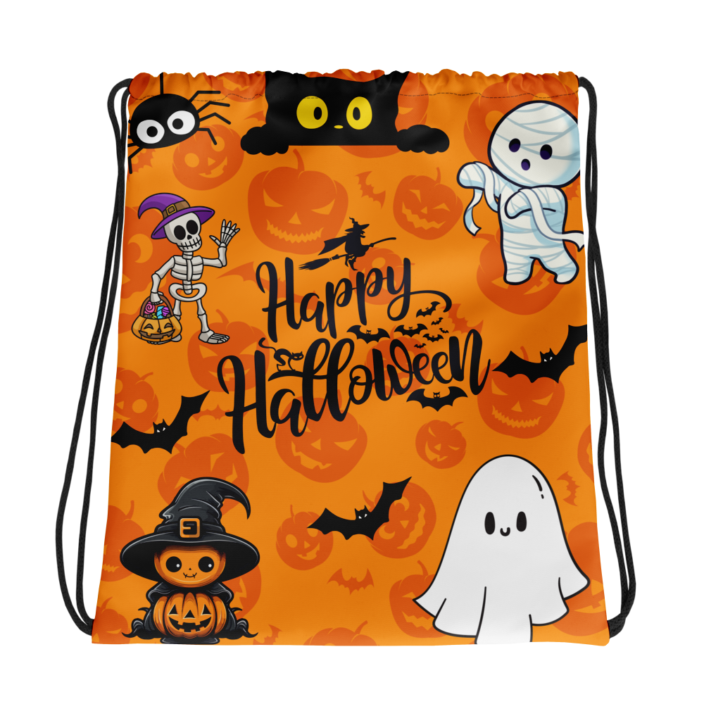 Halloween Drawstring bag, Trick-or-treat bag, Halloween night, fun drawstring bag, gift for kids, spooky drawstring bag, candy bag