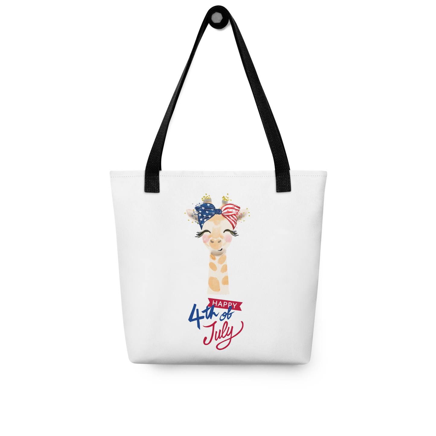 Fourth of July Tote bag, Patriotic tote, gift for her, birthday gift, Independence Day, fireworks, patriotic giraffe, USA