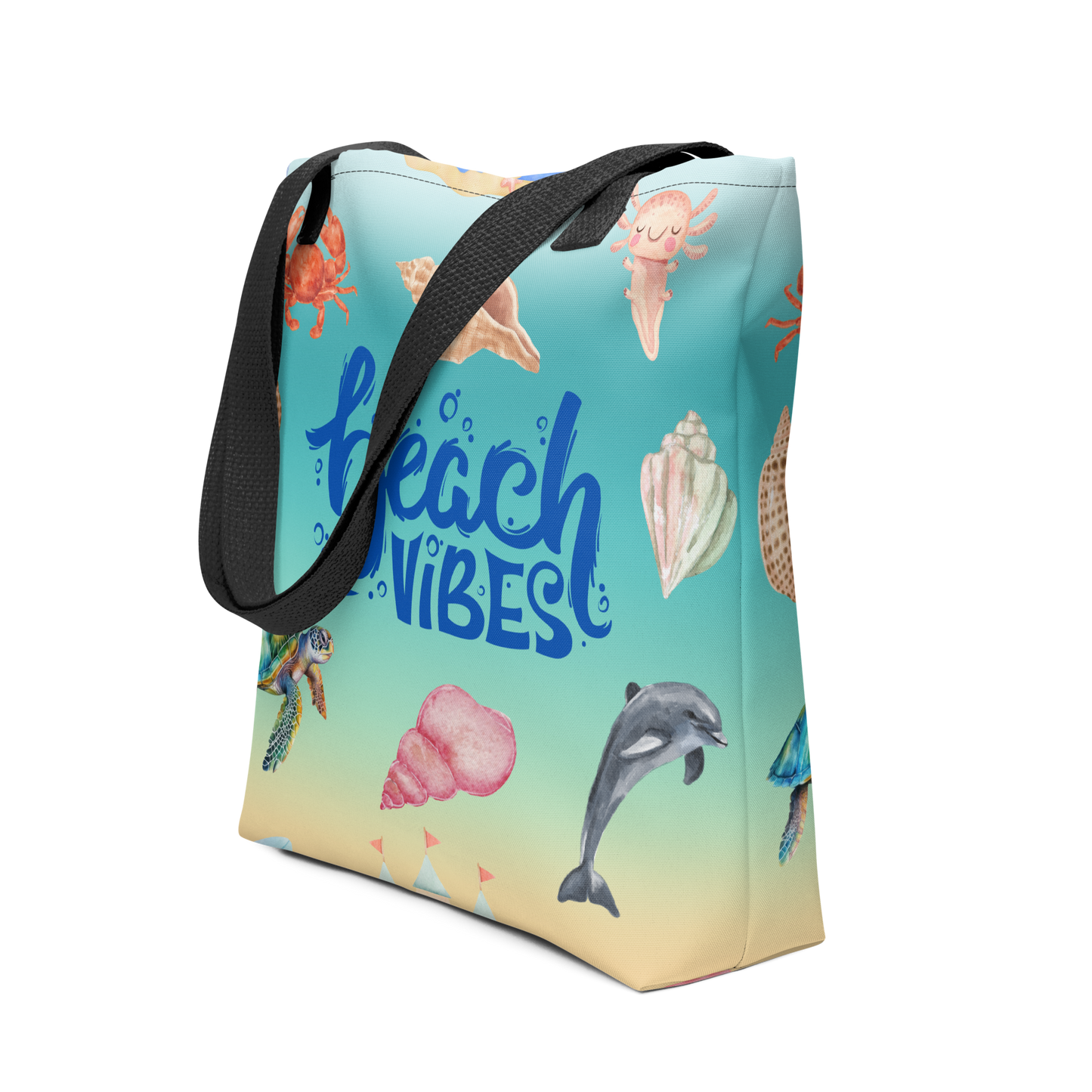 Beach Vibes Tote bag, gift for her, birthday gift, beach tote bag, seaside tote, tote bag