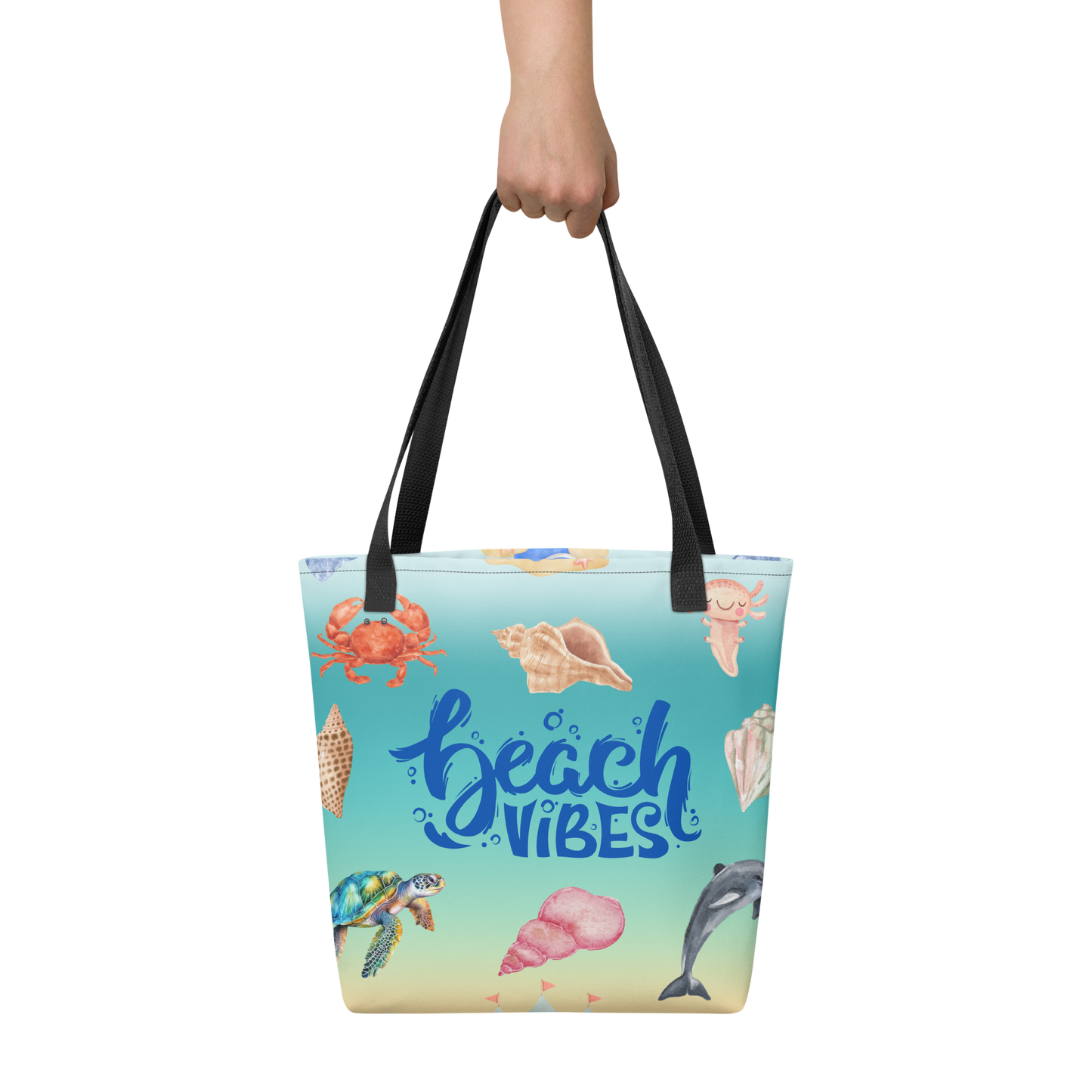 Beach Vibes Tote bag, gift for her, birthday gift, beach tote bag, seaside tote, tote bag