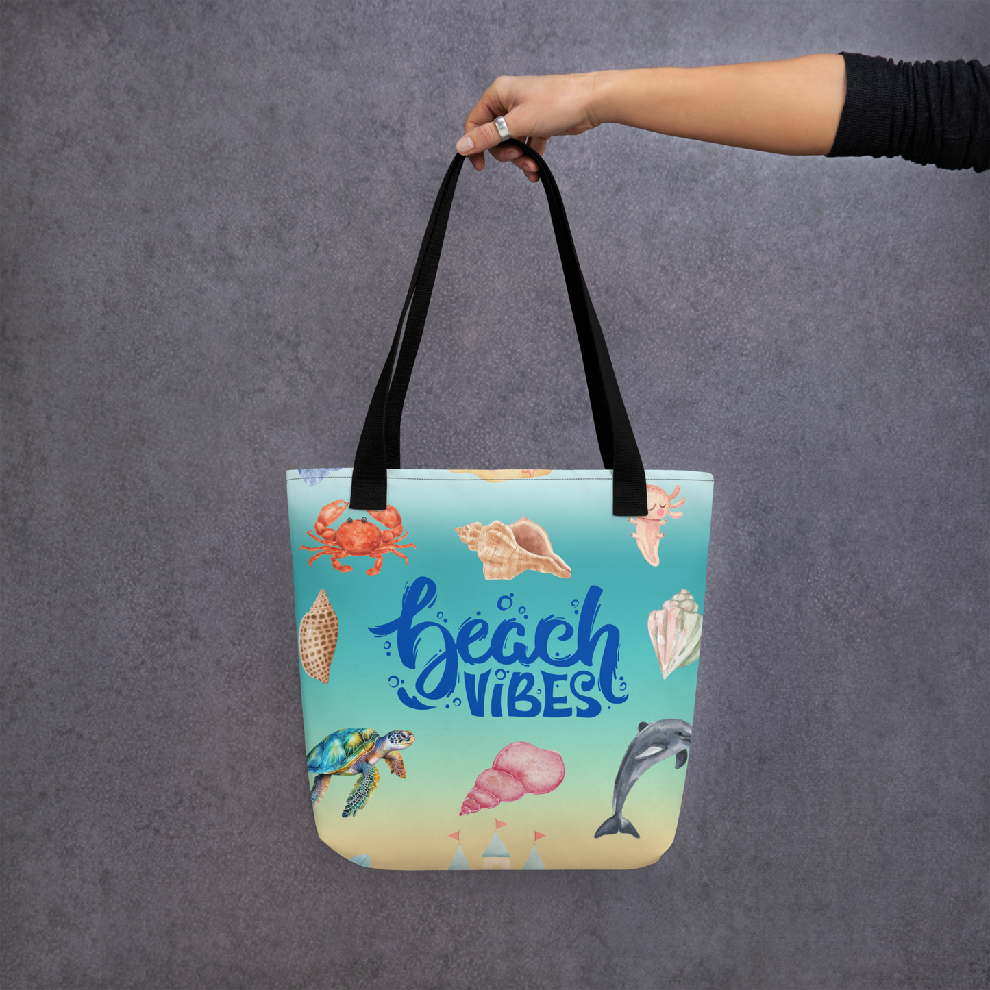 Beach Vibes Tote bag, gift for her, birthday gift, beach tote bag, seaside tote, tote bag