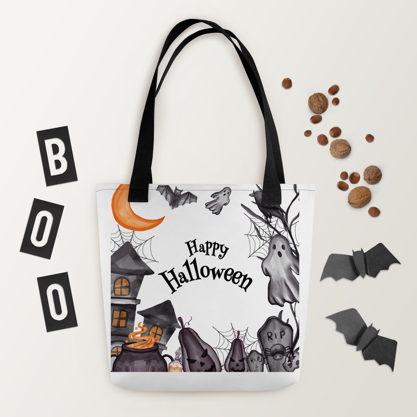 Halloween Tote bag, Trick-or-treat bag, Halloween night, fun tote bag, gift for kids, spooky tote bag, candy bag