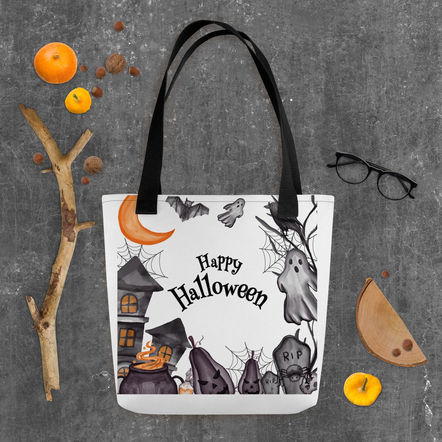 Halloween Tote bag, Trick-or-treat bag, Halloween night, fun tote bag, gift for kids, spooky tote bag, candy bag