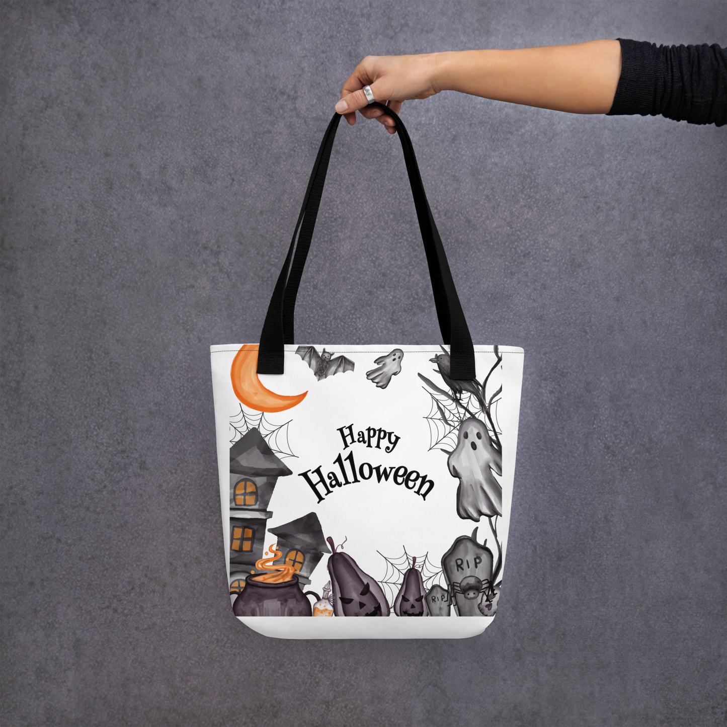 Halloween Tote bag, Trick-or-treat bag, Halloween night, fun tote bag, gift for kids, spooky tote bag, candy bag