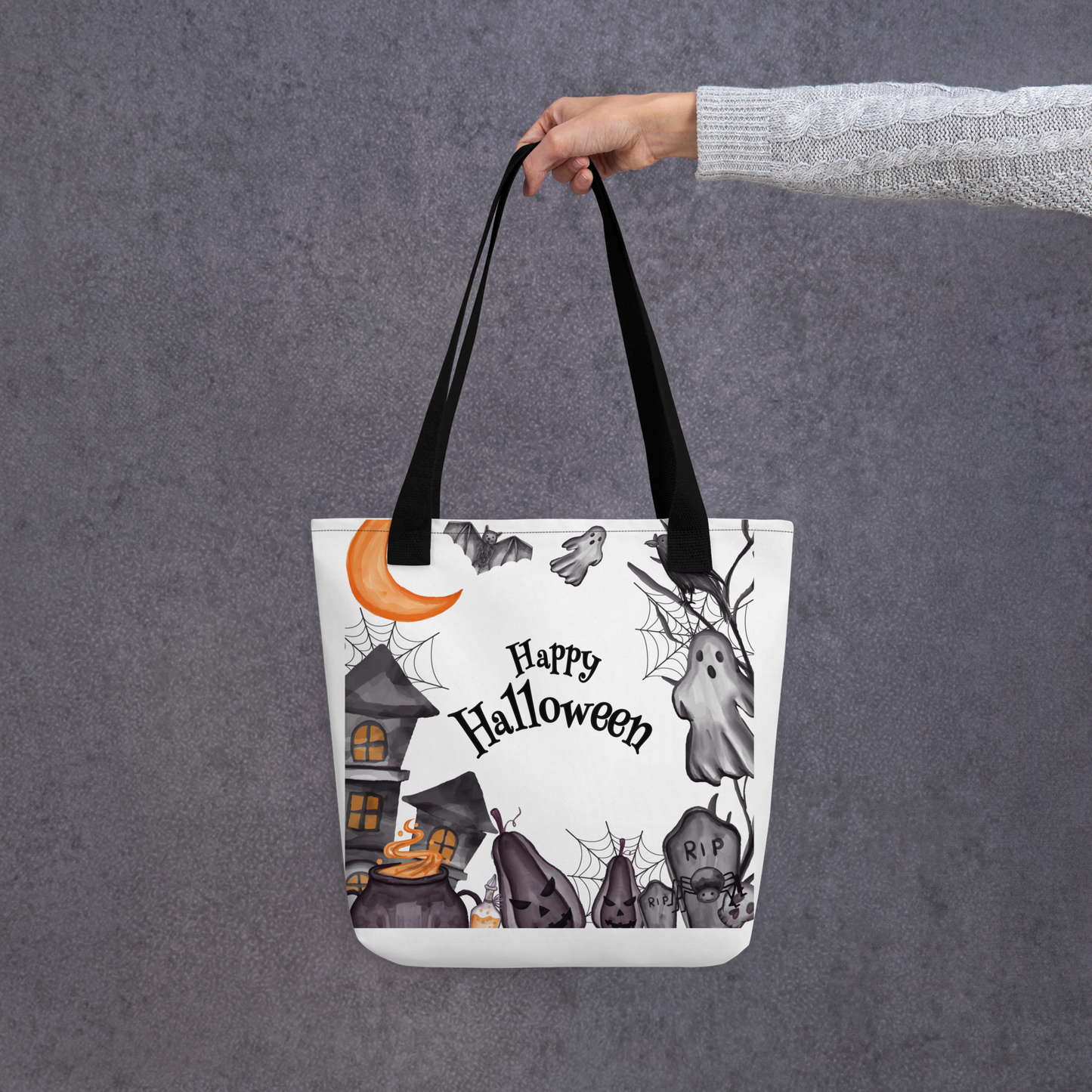 Halloween Tote bag, Trick-or-treat bag, Halloween night, fun tote bag, gift for kids, spooky tote bag, candy bag