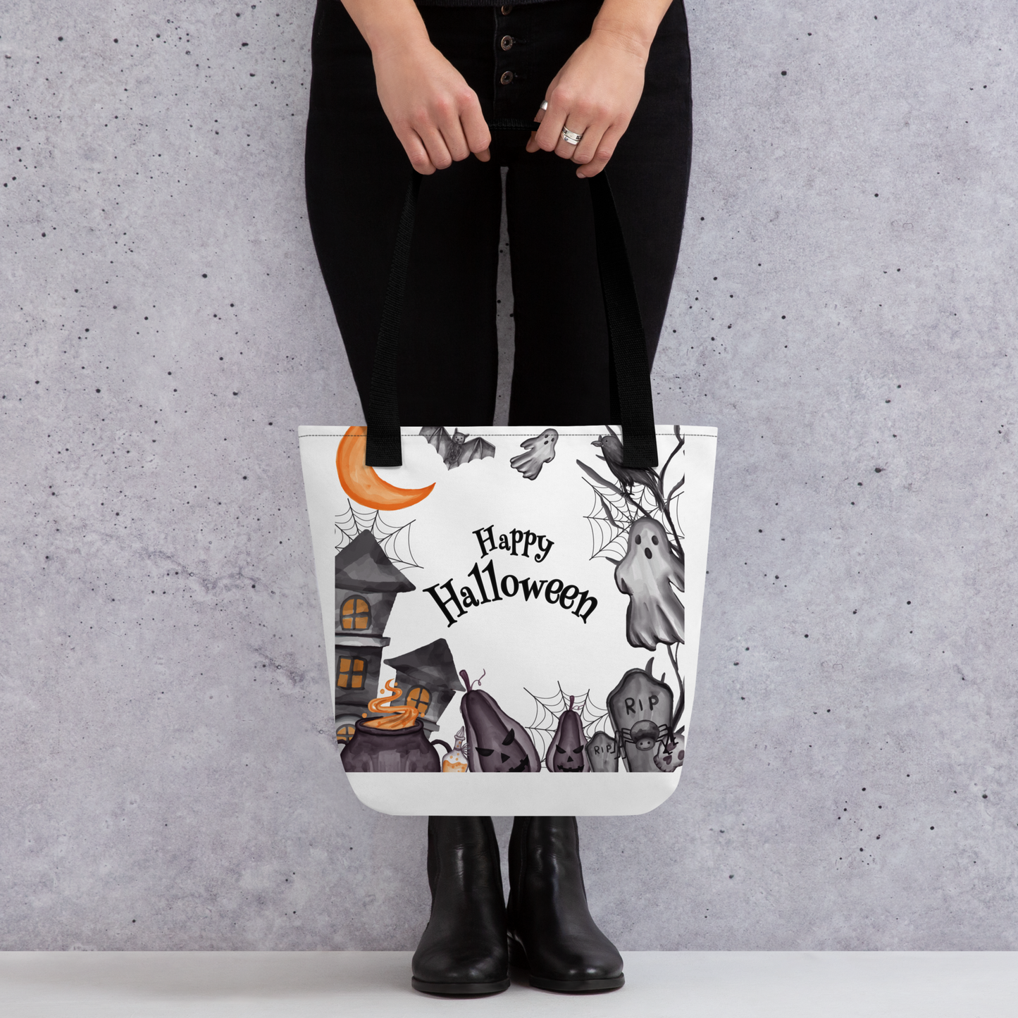 Halloween Tote bag, Trick-or-treat bag, Halloween night, fun tote bag, gift for kids, spooky tote bag, candy bag