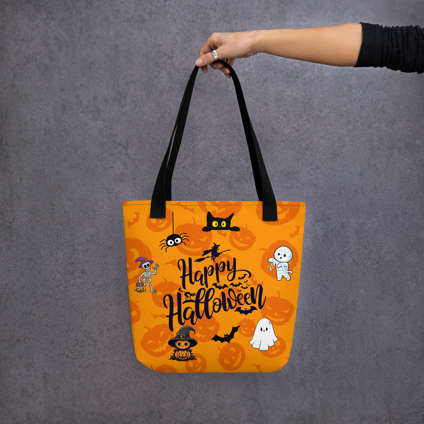 Halloween Tote bag, Trick-or-treat bag, Halloween night, fun tote bag, gift for kids, spooky tote bag, candy bag