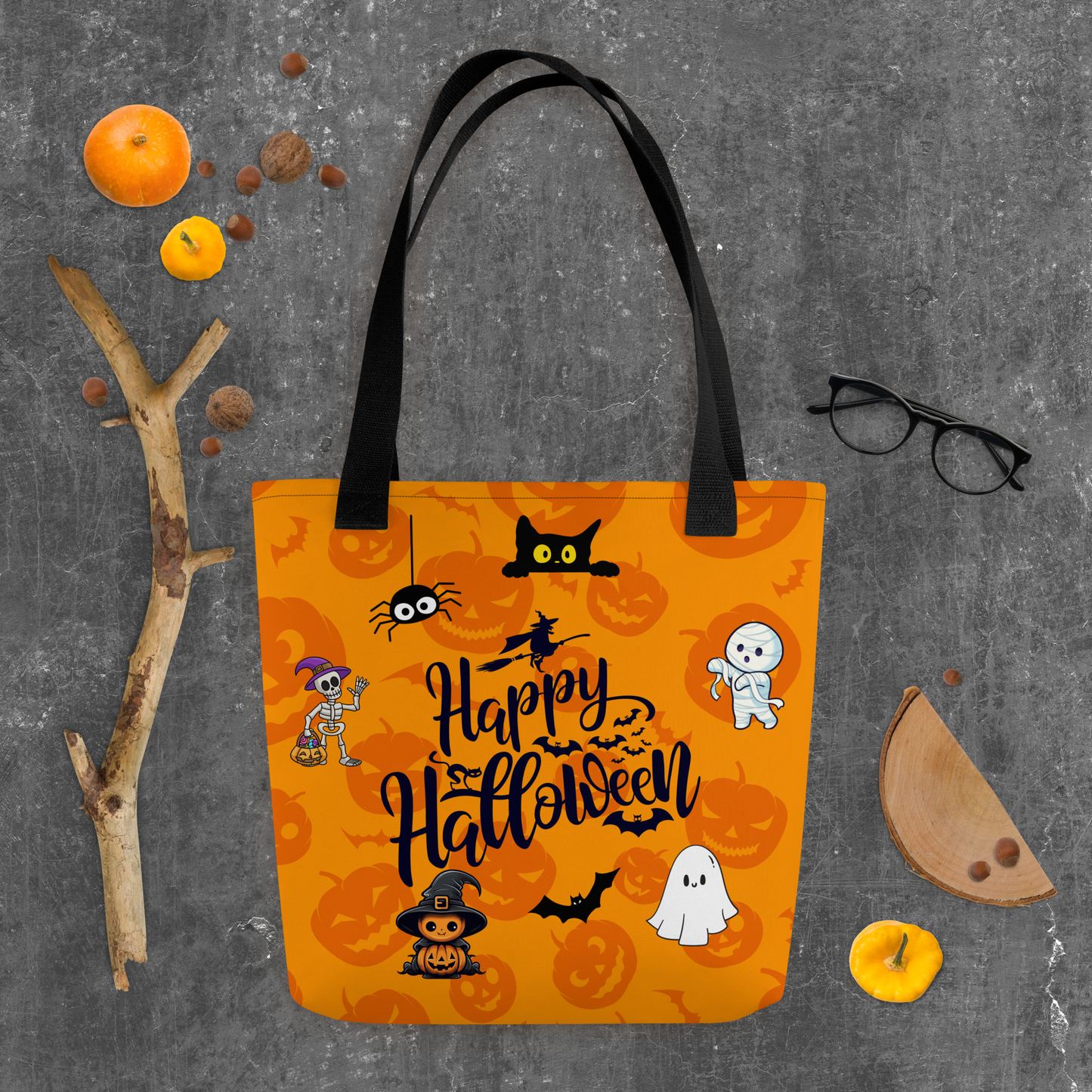 Halloween Tote bag, Trick-or-treat bag, Halloween night, fun tote bag, gift for kids, spooky tote bag, candy bag