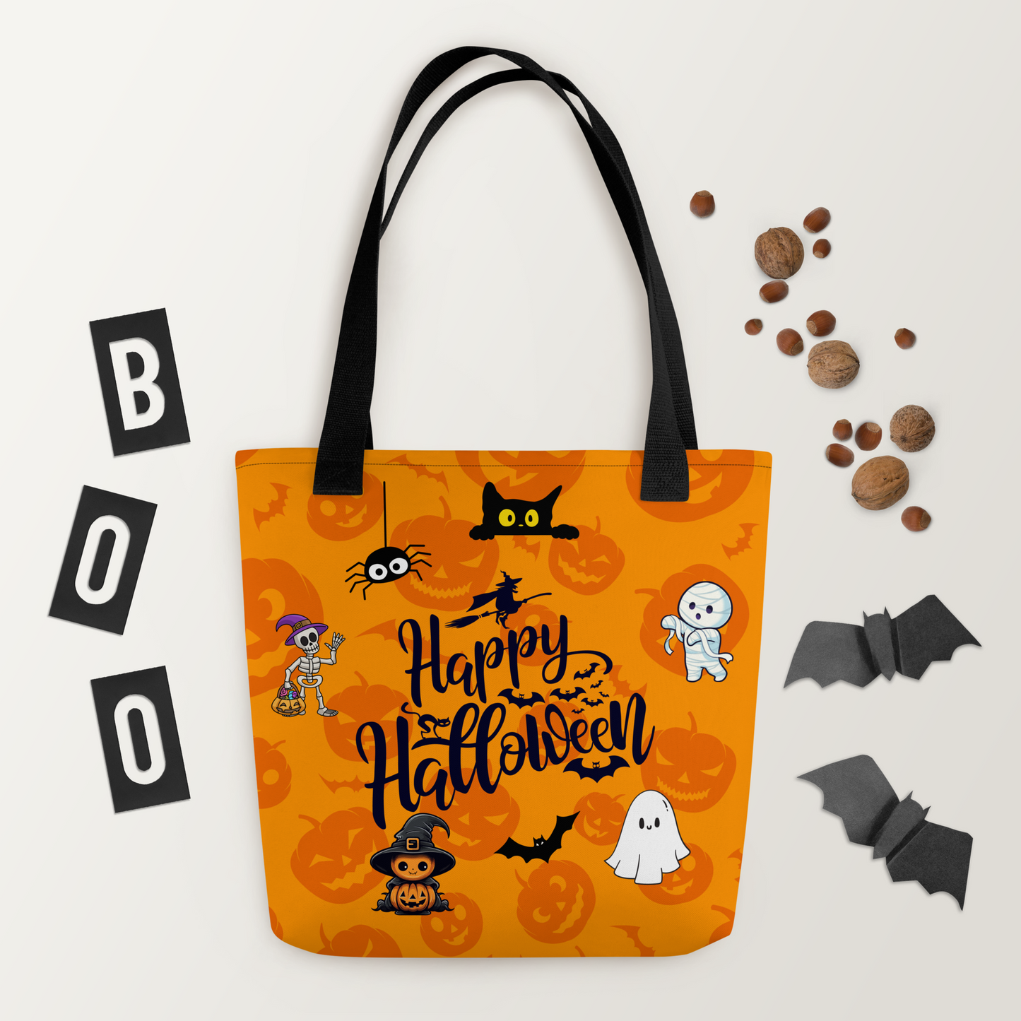 Halloween Tote bag, Trick-or-treat bag, Halloween night, fun tote bag, gift for kids, spooky tote bag, candy bag