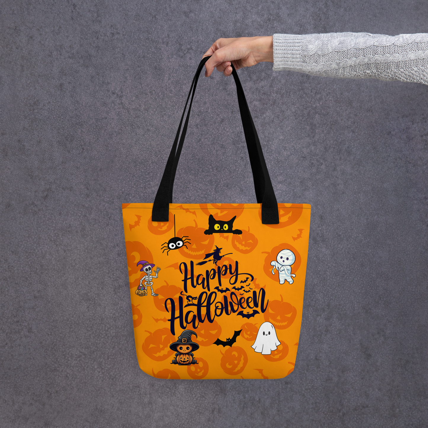 Halloween Tote bag, Trick-or-treat bag, Halloween night, fun tote bag, gift for kids, spooky tote bag, candy bag