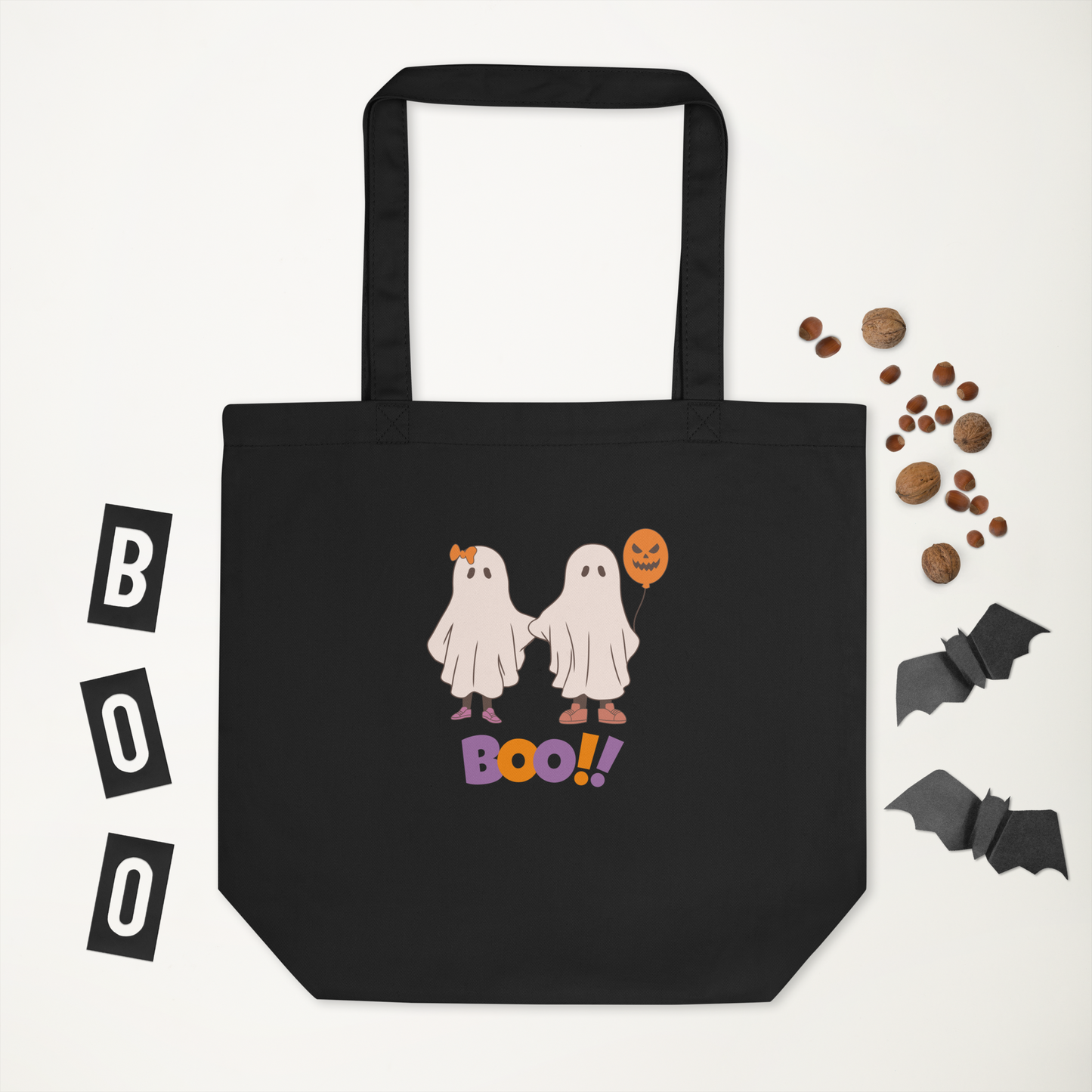 Halloween Eco Tote Bag, Trick-or-treat bag, Halloween night, fun tote bag, gift for kids, spooky tote bag, candy bag