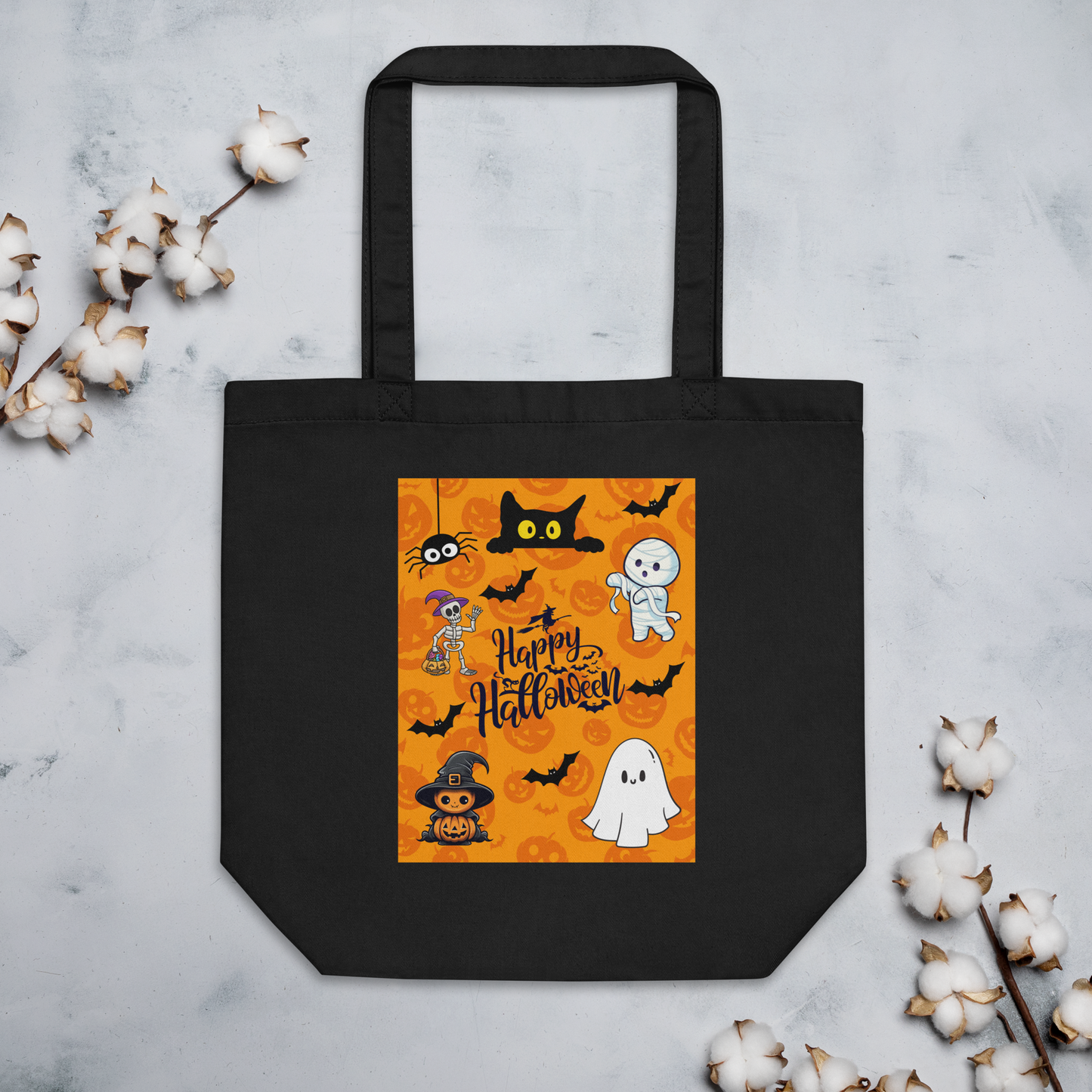 Halloween Eco Tote Bag, Trick-or-treat bag, Halloween night, fun tote bag, gift for kids, spooky tote bag, candy bag