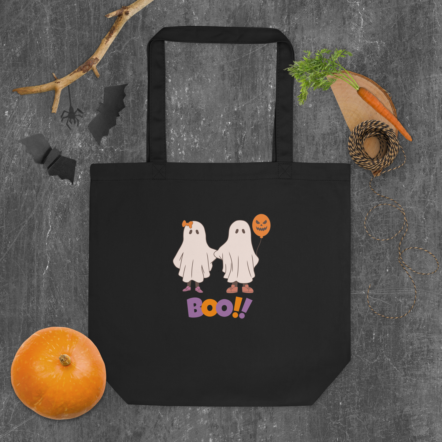 Halloween Eco Tote Bag, Trick-or-treat bag, Halloween night, fun tote bag, gift for kids, spooky tote bag, candy bag