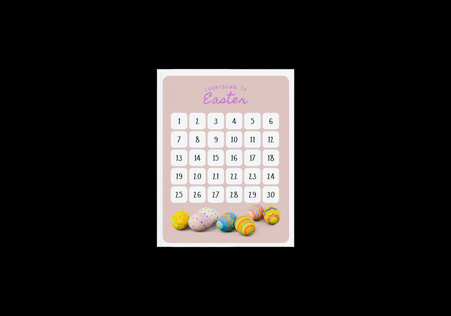 Countdown to Easter, countdown calendar, Happy Easter, Easter calendar, kids countdown calendar, print, countdown game, Easter game, Easter