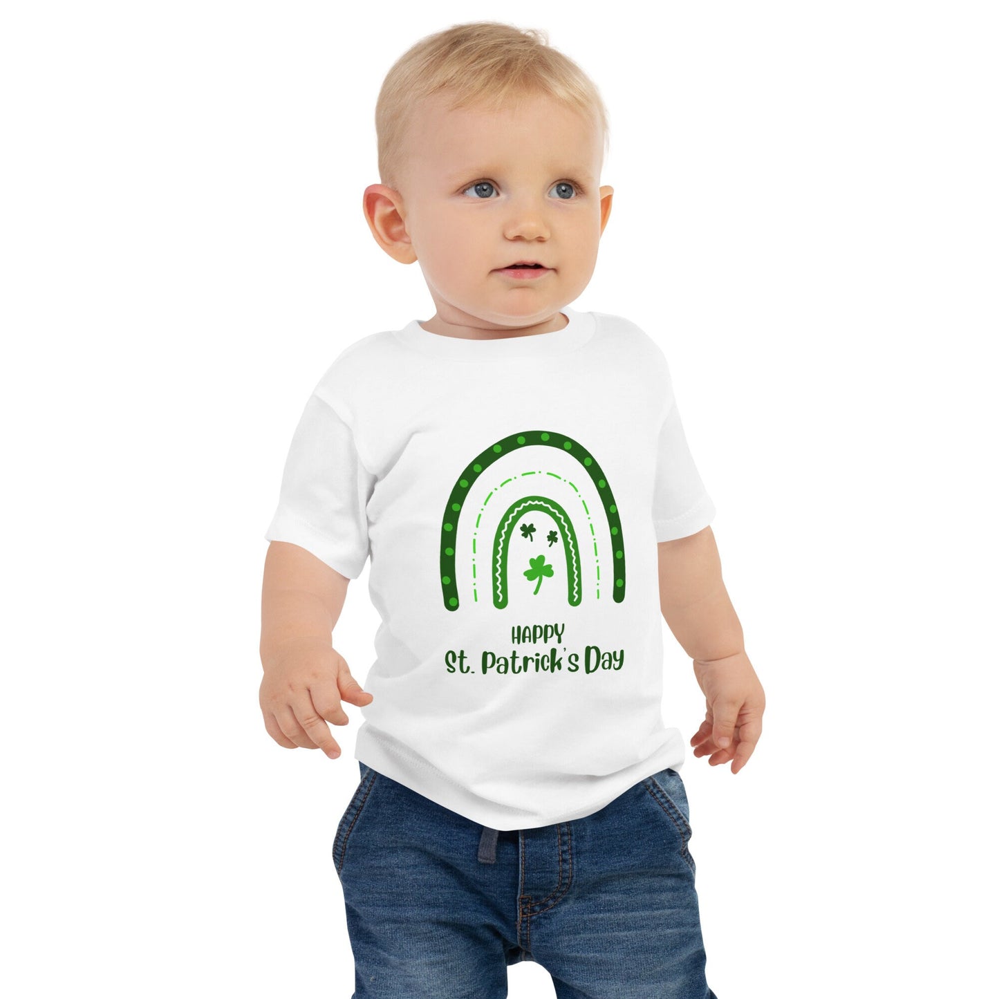 Baby Jersey Short Sleeve Tee,  matching family St. Patrick’s Day tee, St. Patrick’s Day attire, green shirt, lucky t-shirt, Irish t-shirt