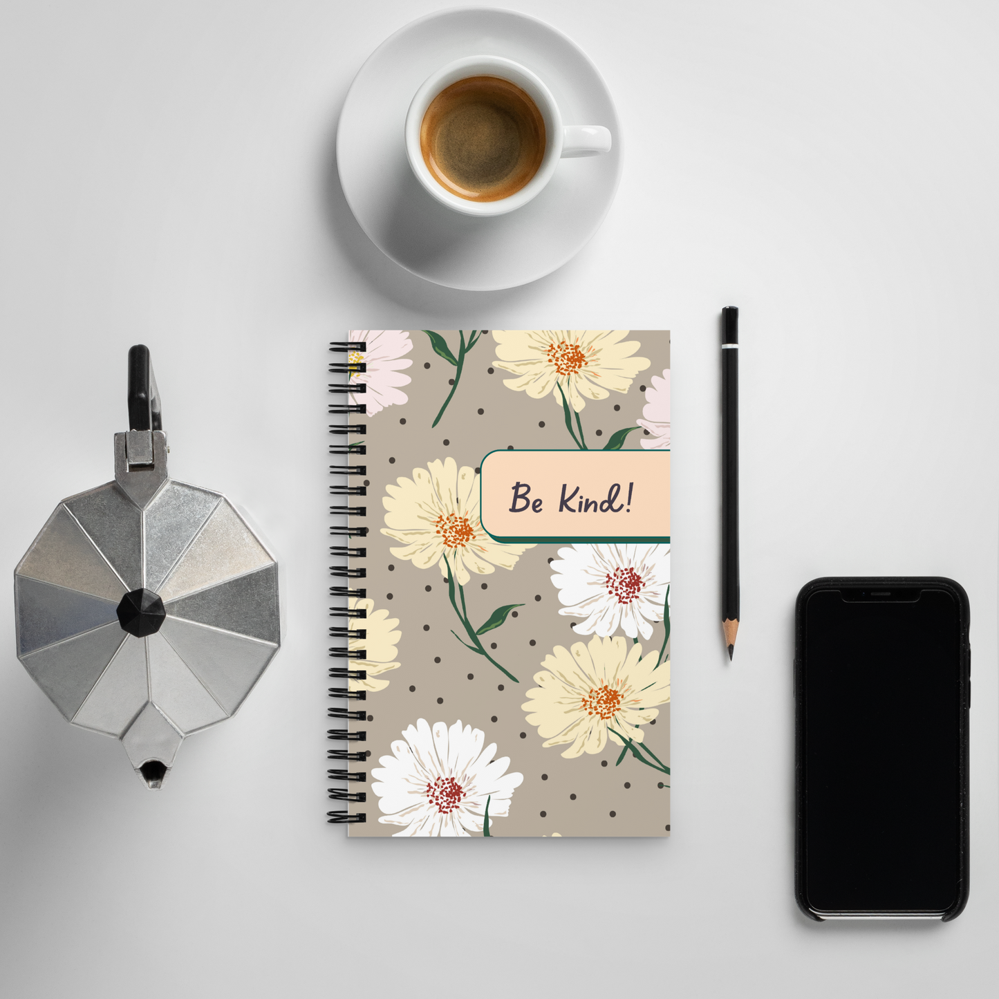 "Be Kind" Spiral Notebook with Dotted Pages - Your Companion for Self-Care and Kindness