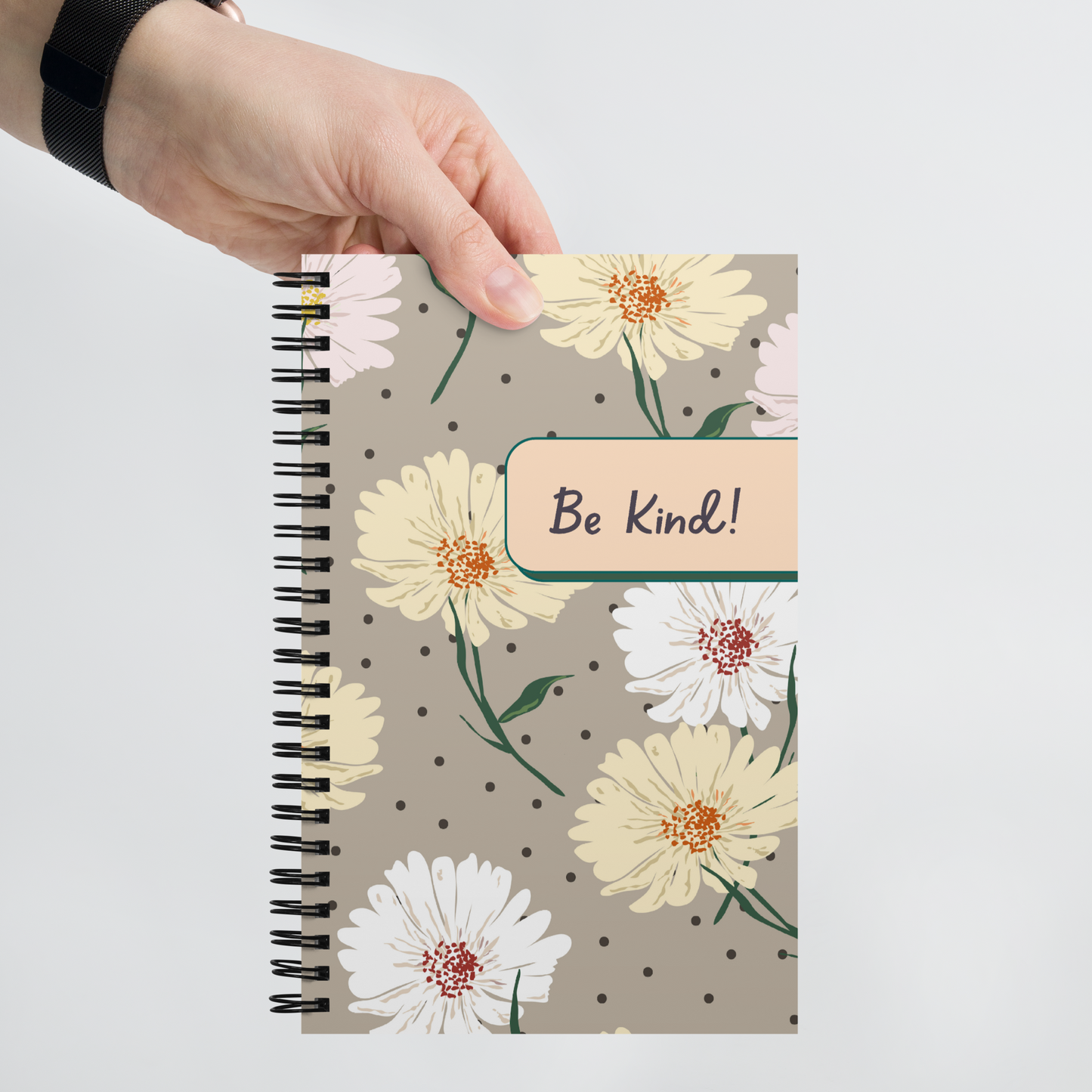 "Be Kind" Spiral Notebook with Dotted Pages - Your Companion for Self-Care and Kindness