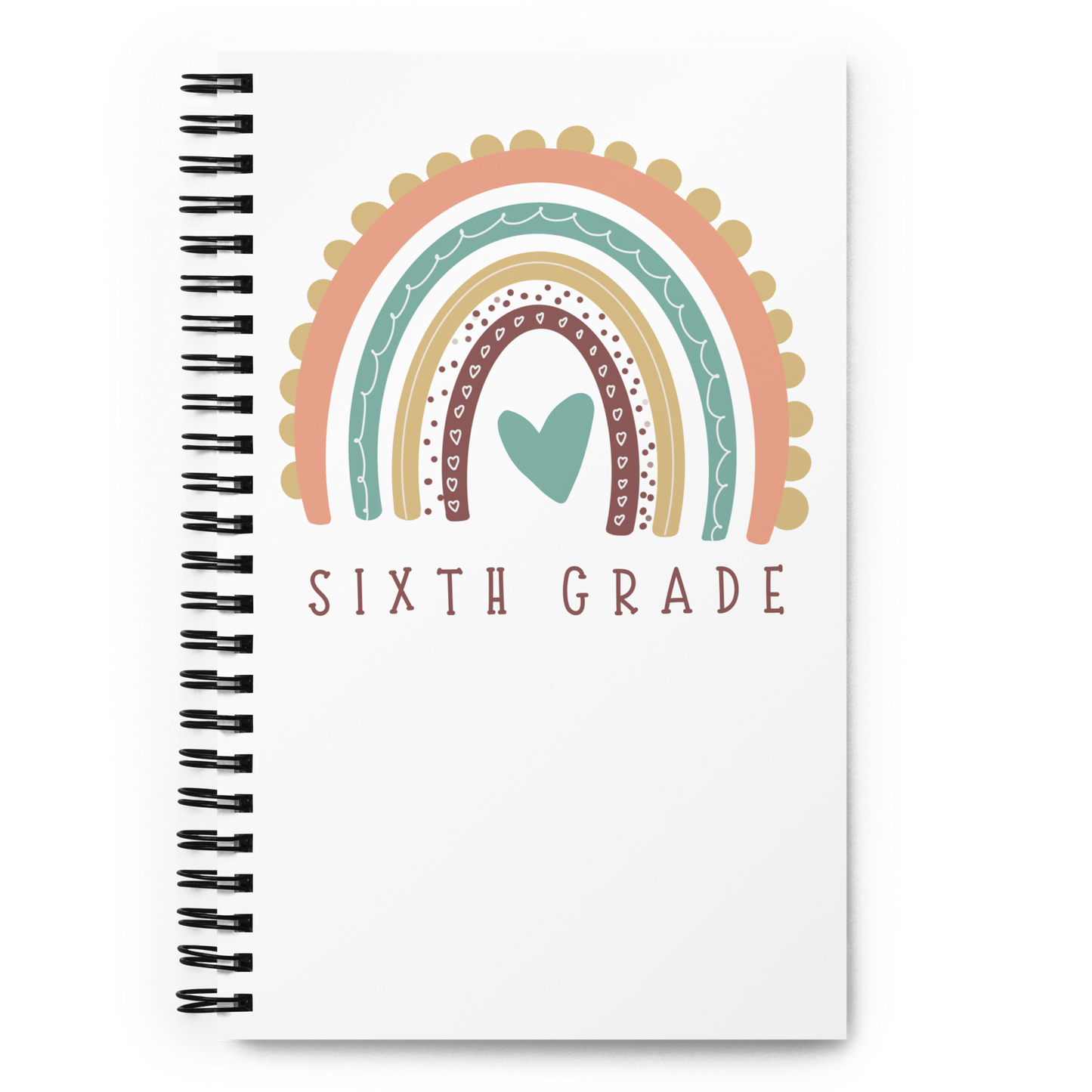 Cuaderno para profesores de sexto grado con páginas punteadas y encuadernación en espiral