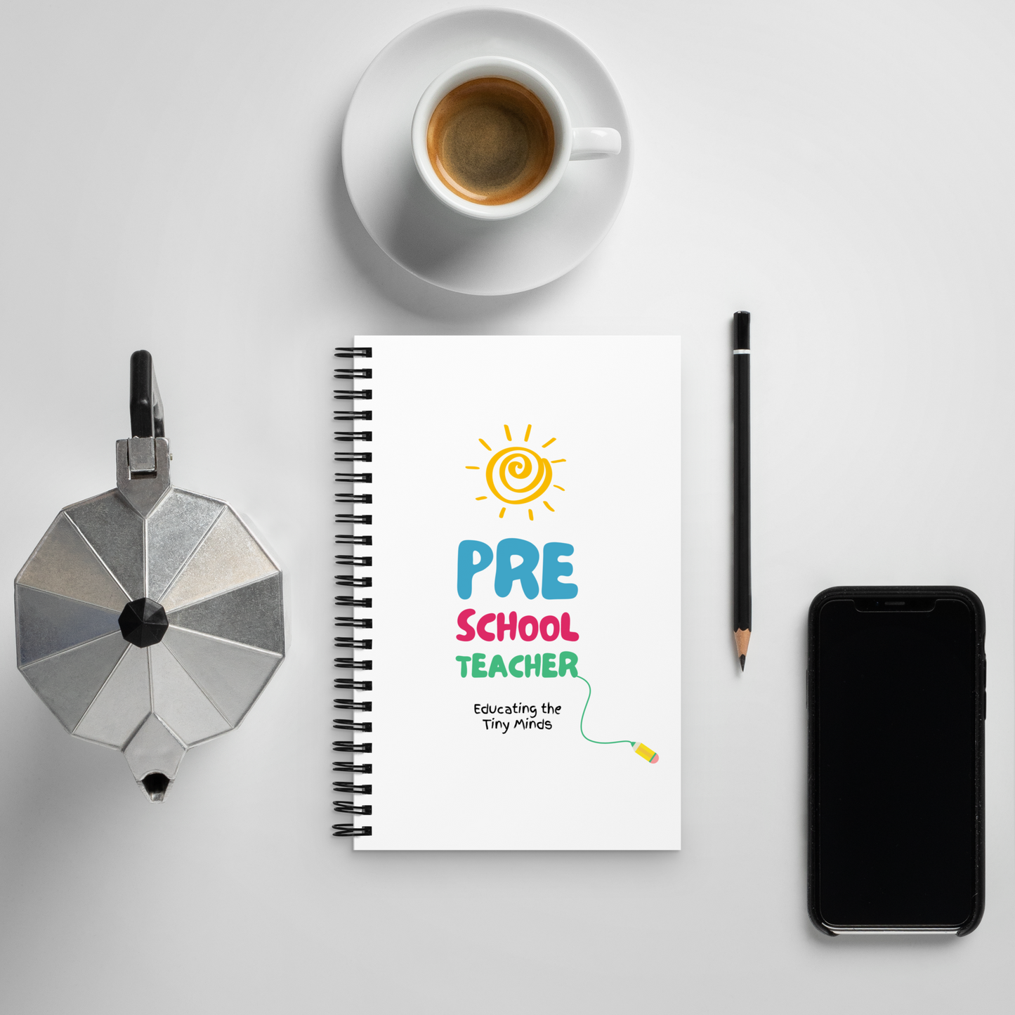 Cuaderno para profesores de preescolar con páginas punteadas y encuadernación en espiral