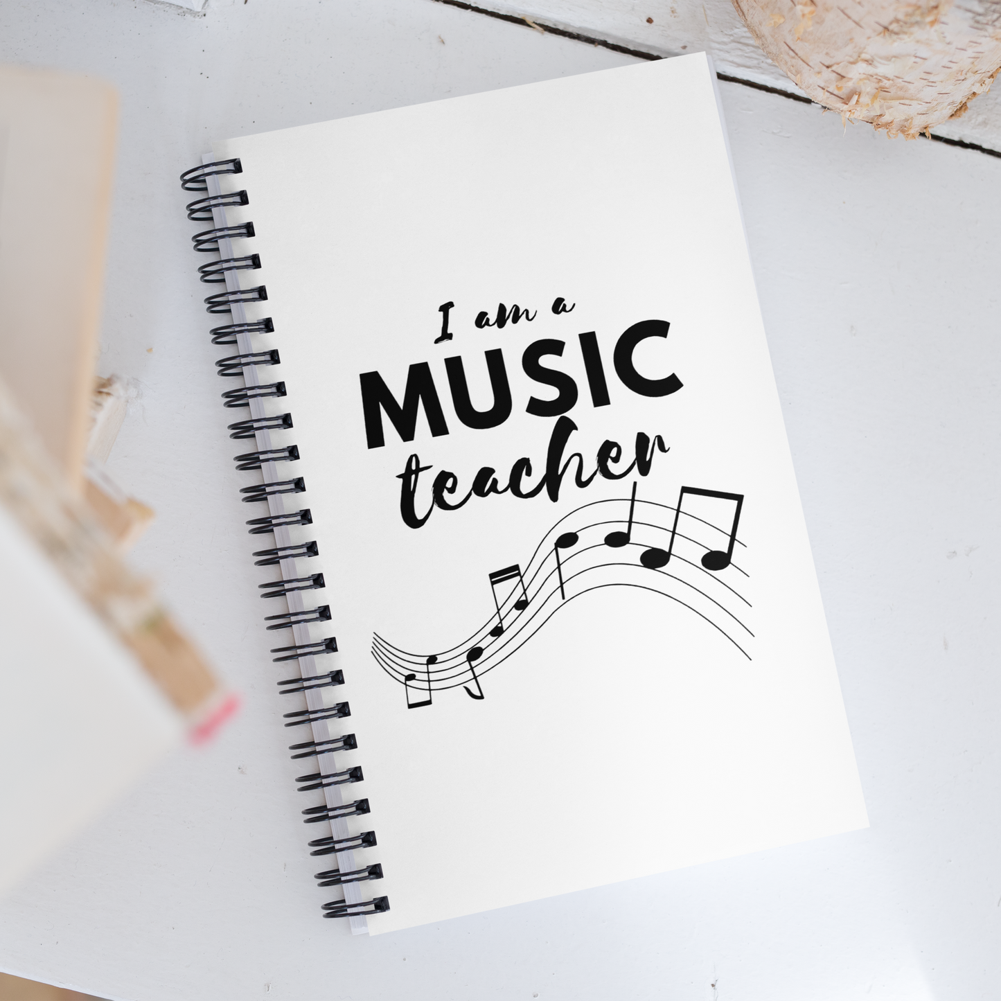 Cuaderno para profesores de música con páginas punteadas y encuadernación en espiral