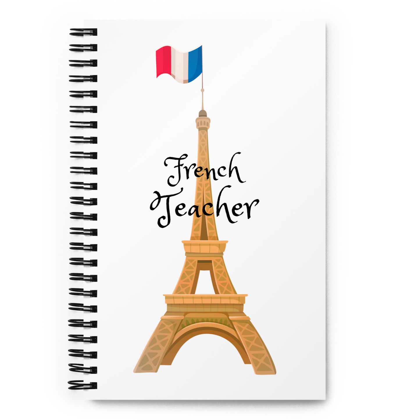 French Teacher Notebook with Dotted Pages and Spiral Binding