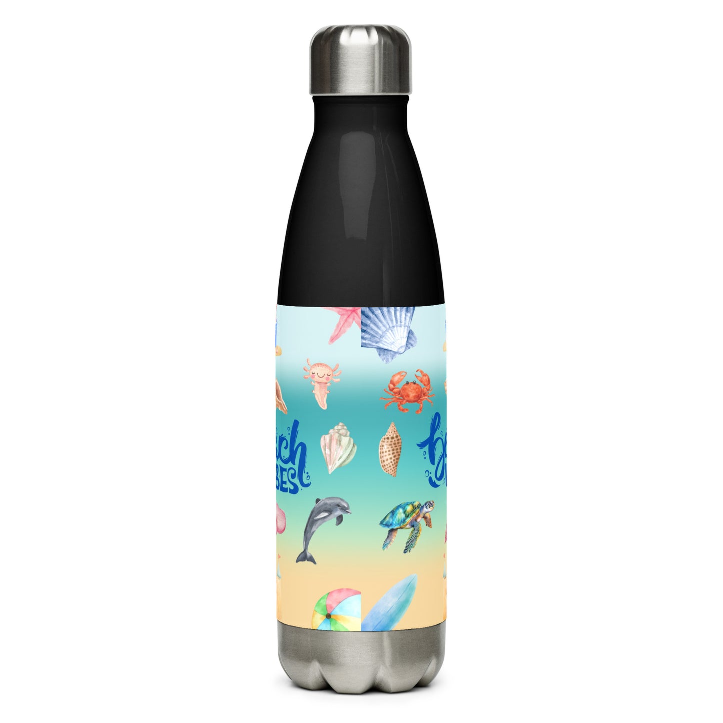 Beach Vibes Stainless steel water bottle, vacuum flask, hot or cold drinks, gift for him, gift for her, birthday gift