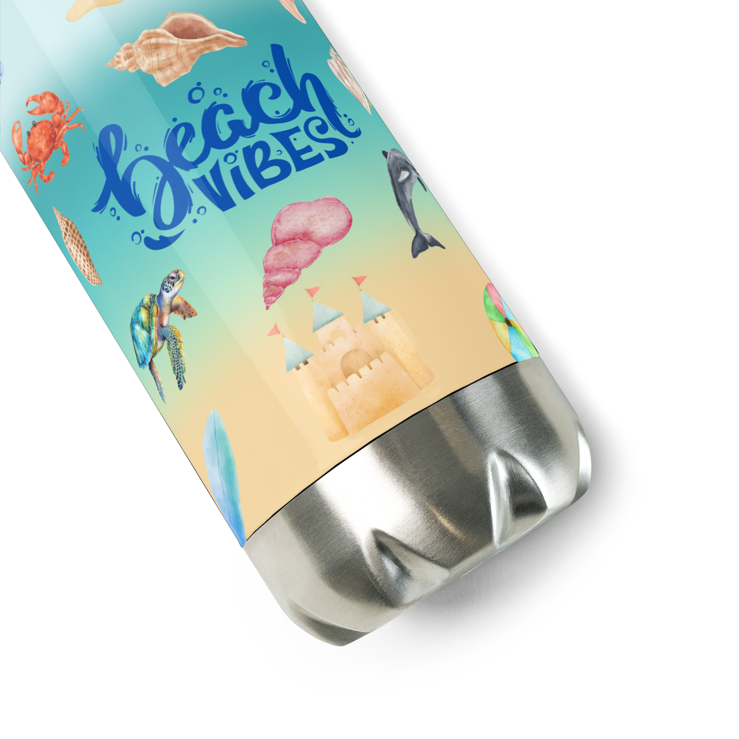 Beach Vibes Stainless steel water bottle, vacuum flask, hot or cold drinks, gift for him, gift for her, birthday gift