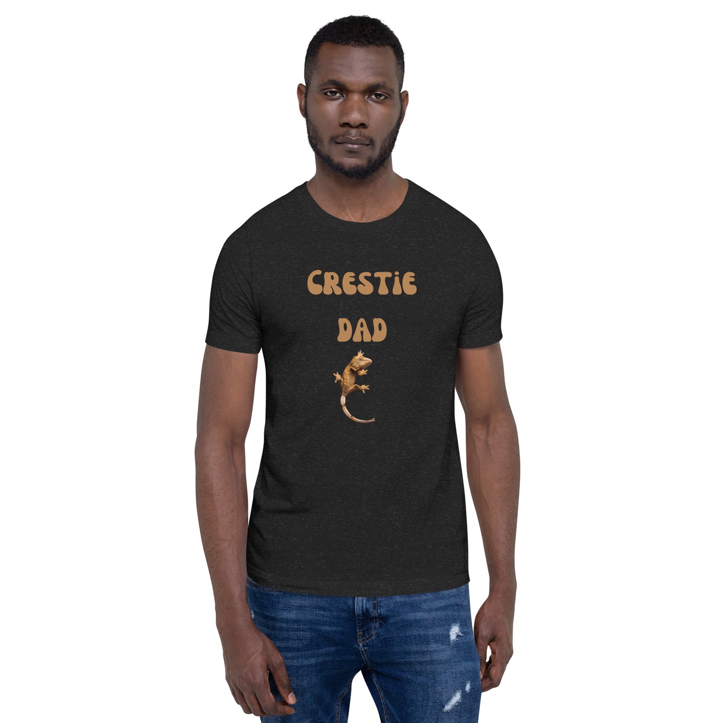 T-shirt unisexe, t-shirt gecko à crête, papa crestie, papa gecko à crête, amoureux du gecko, amoureux des reptiles, gecko à crête, amoureux des lézards, gecko