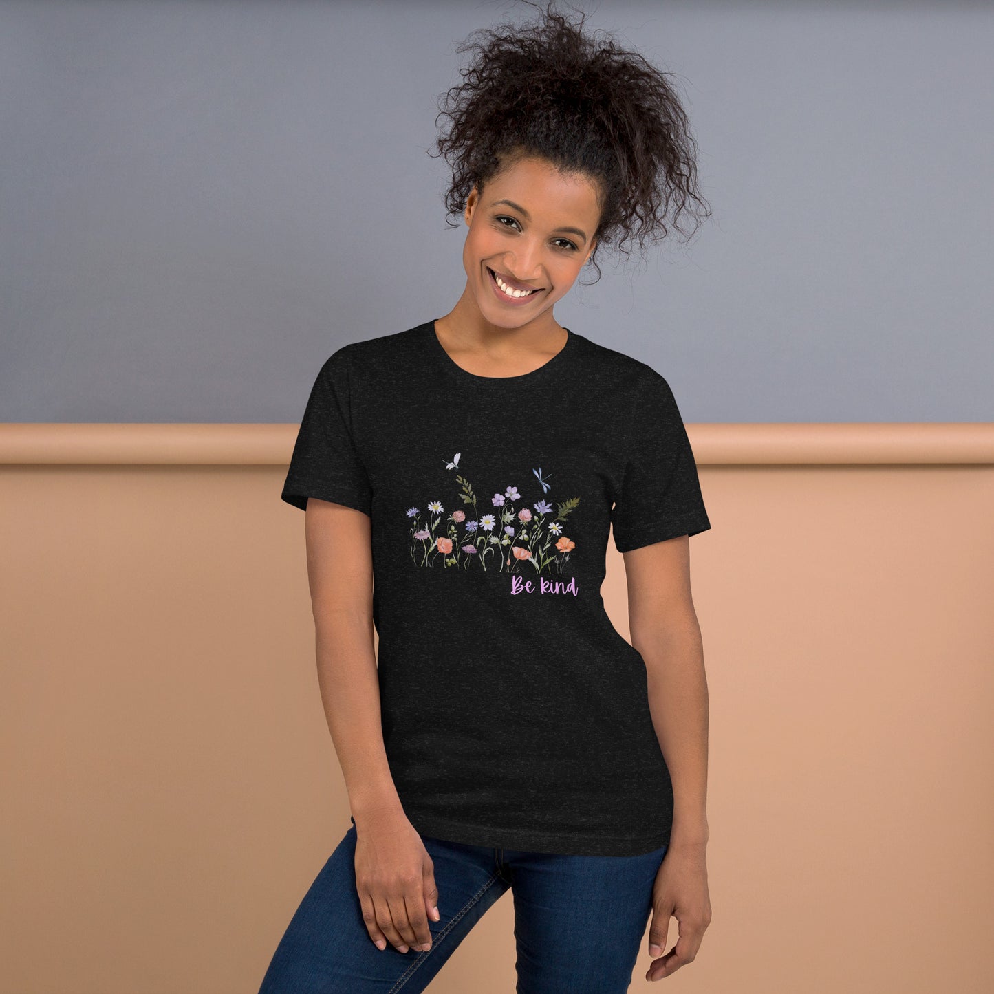 Be Kind Unisex t-shirt with wildflowers, spread kindness, kindness t-shirt, comfy shirt, crew neck