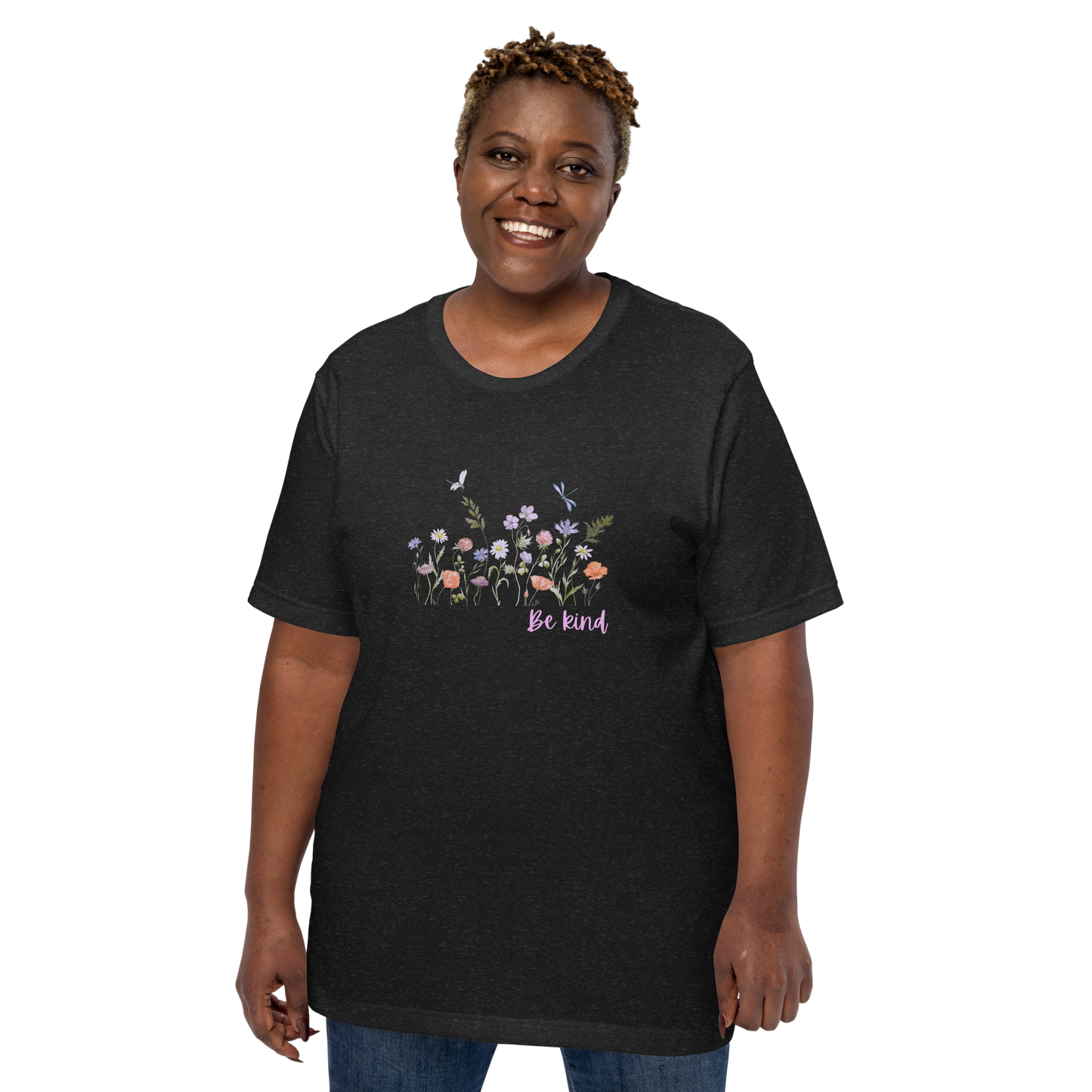 Be Kind Unisex t-shirt with wildflowers, spread kindness, kindness t-shirt, comfy shirt, crew neck