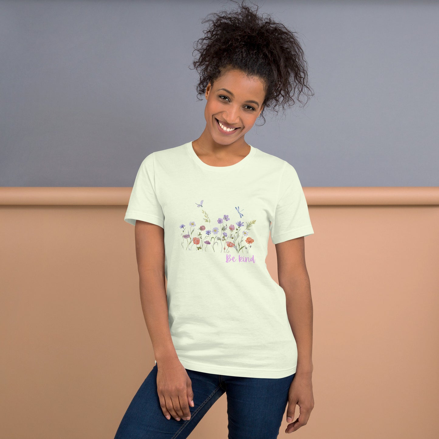 Be Kind Unisex t-shirt with wildflowers, spread kindness, kindness t-shirt, comfy shirt, crew neck