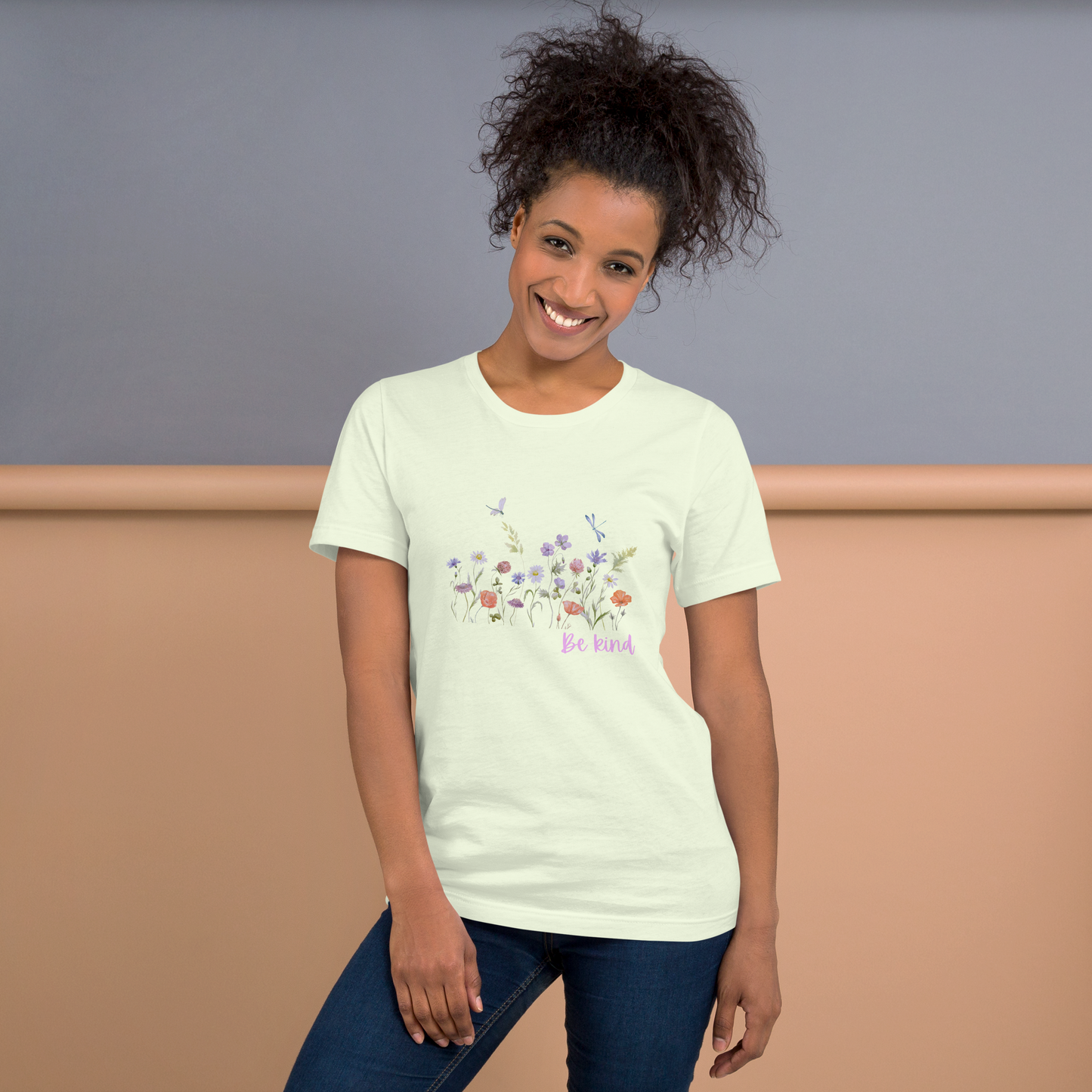 Be Kind Unisex t-shirt with wildflowers, spread kindness, kindness t-shirt, comfy shirt, crew neck